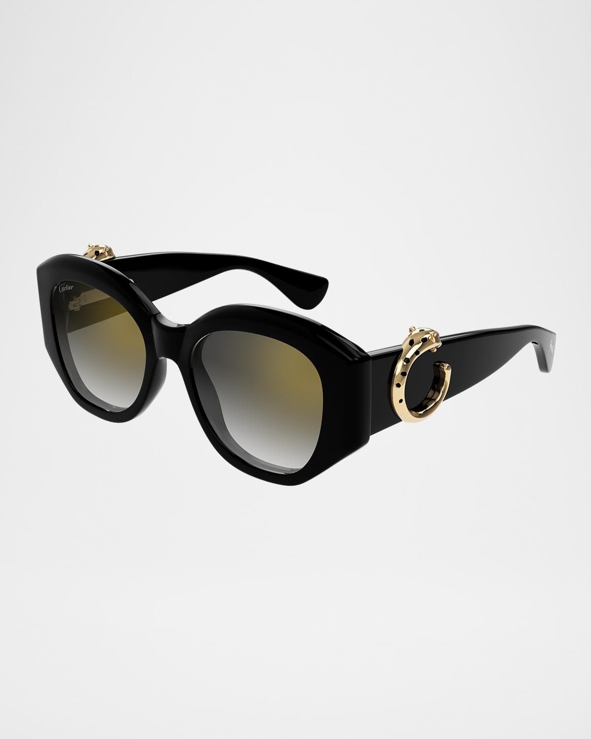 Cartier C-Logo Acetate Butterfly Sunglasses