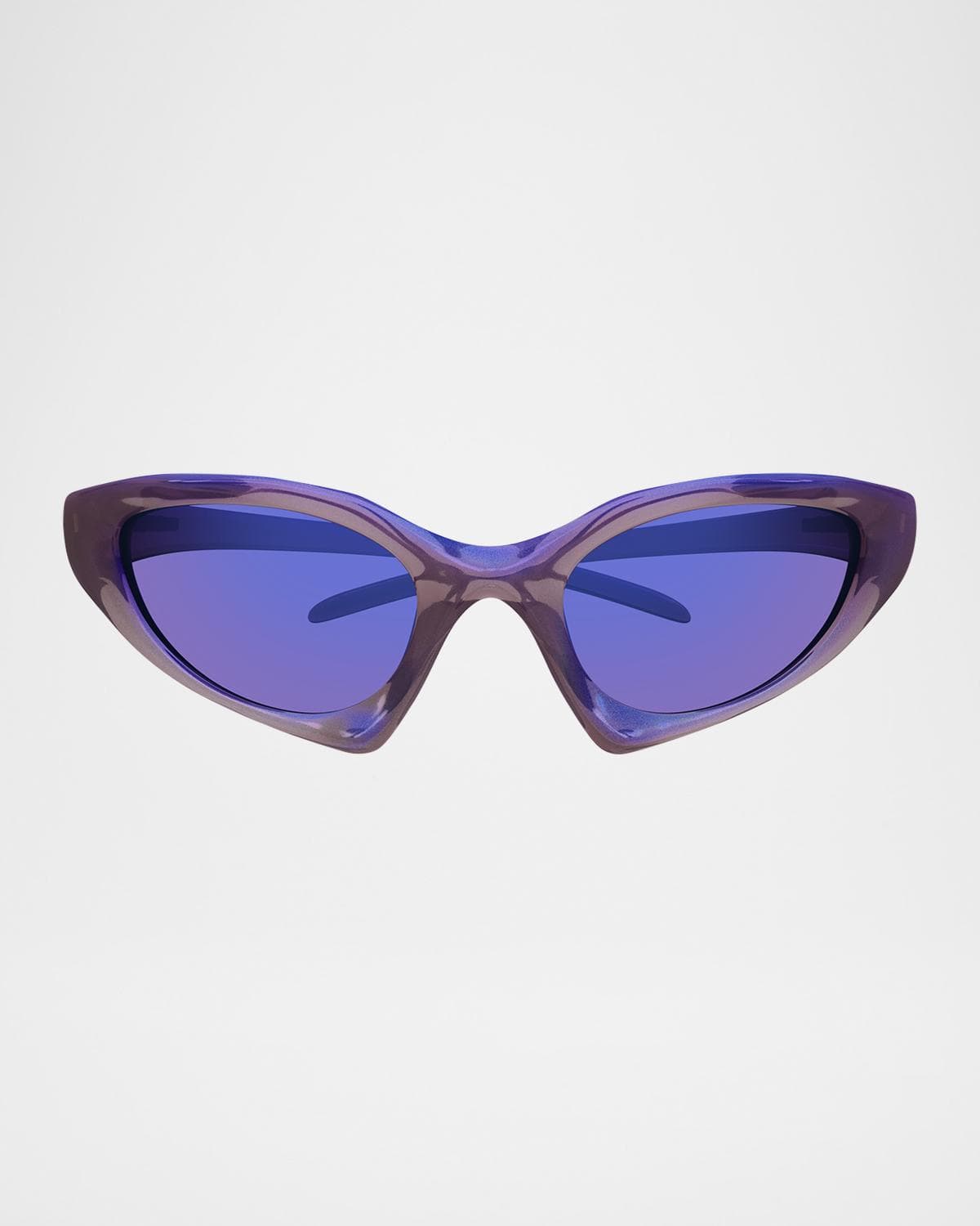 Balenciaga Wrap Logo-Print Plastic Sunglasses