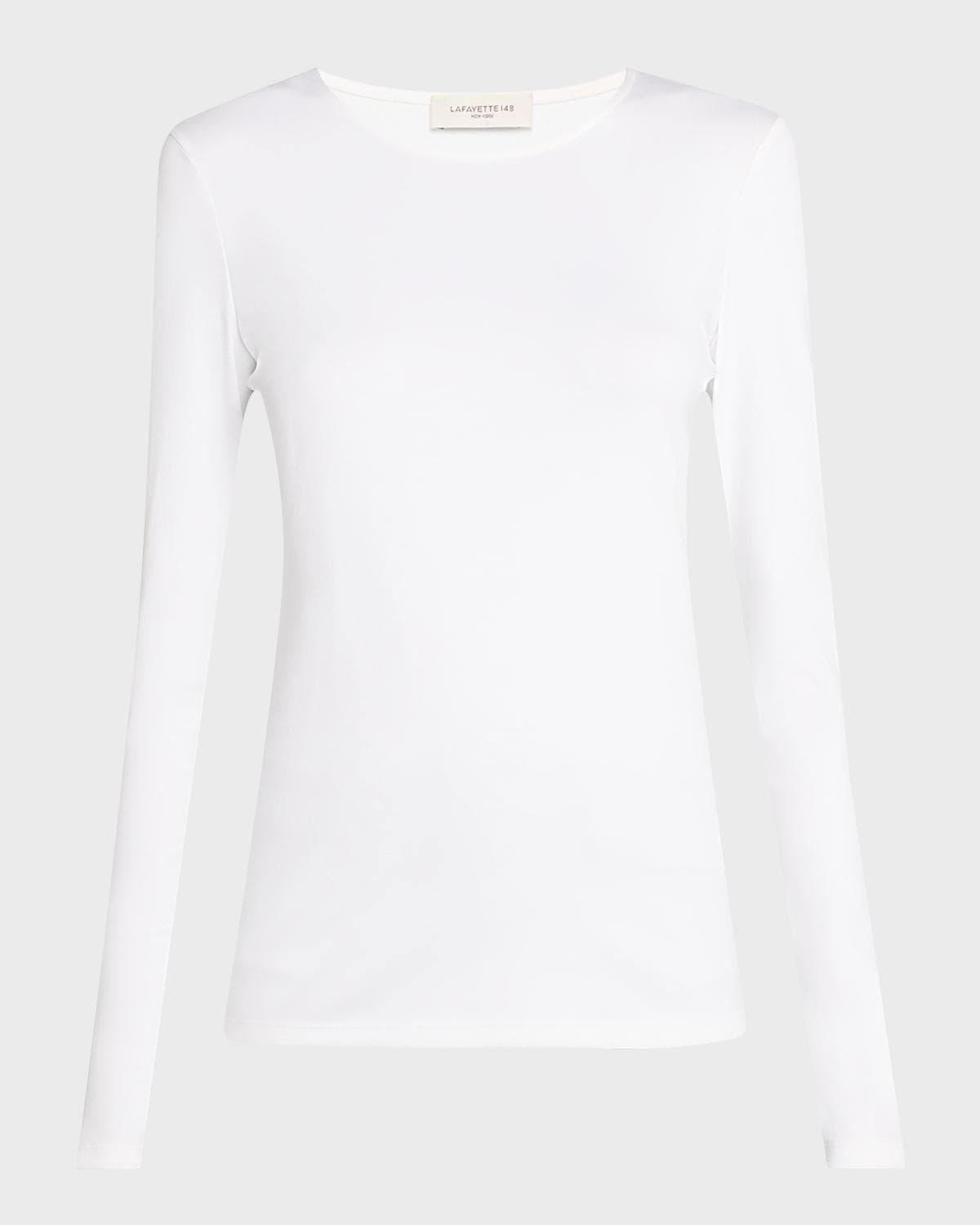 Lafayette 148 New York Scoop-Neck Stretch Cotton T-Shirt
