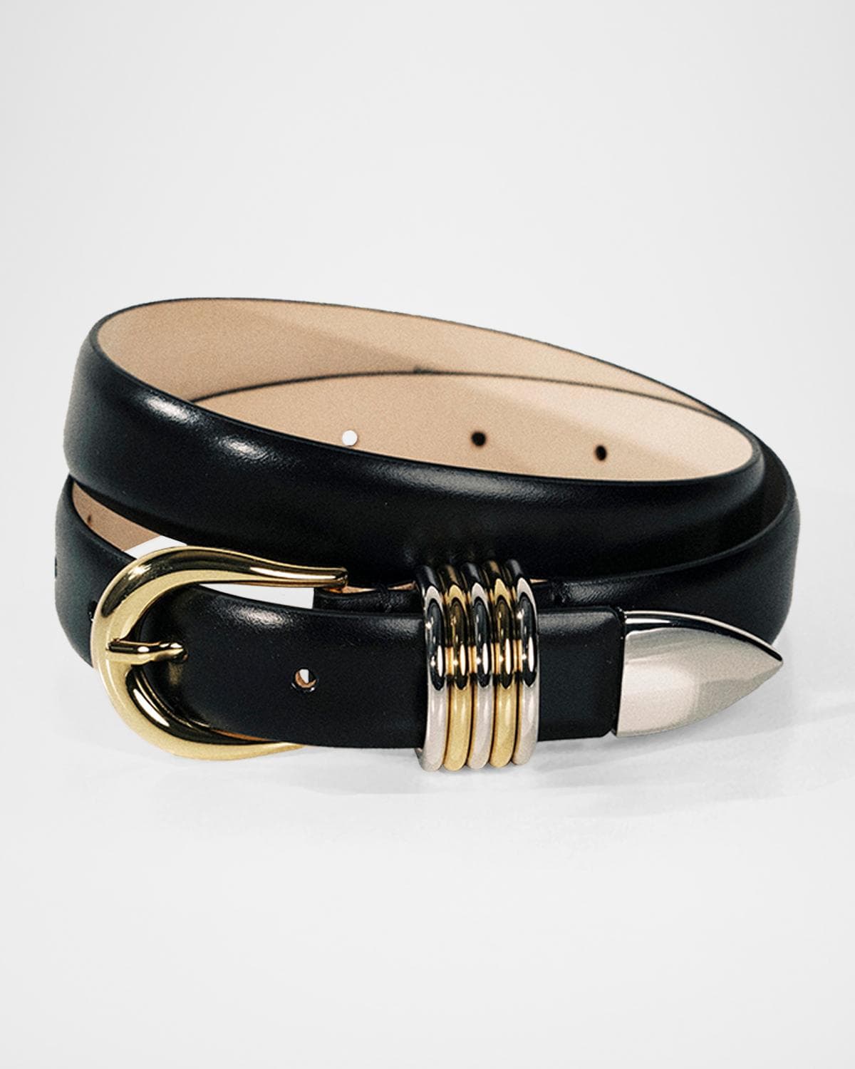 Déhanche Hollyhock Mix Metal Leather Belt