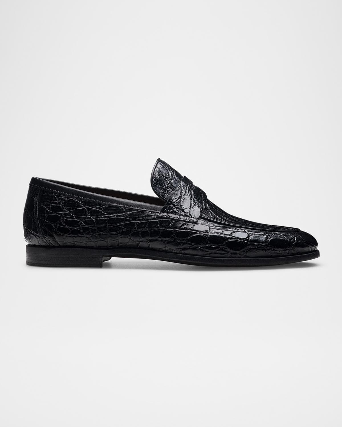 Magnanni Men's Vicente Croc Leather Penny Loafers