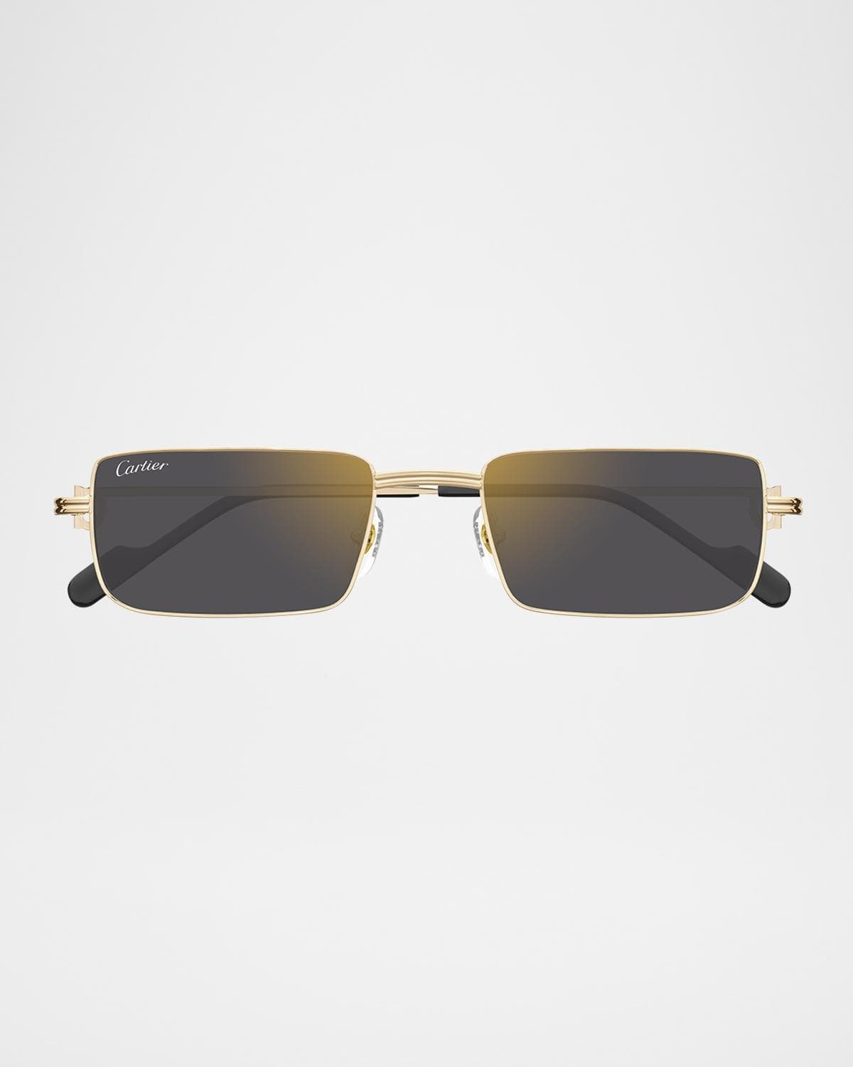 Cartier Men's Metal Rectangle Sunglasses