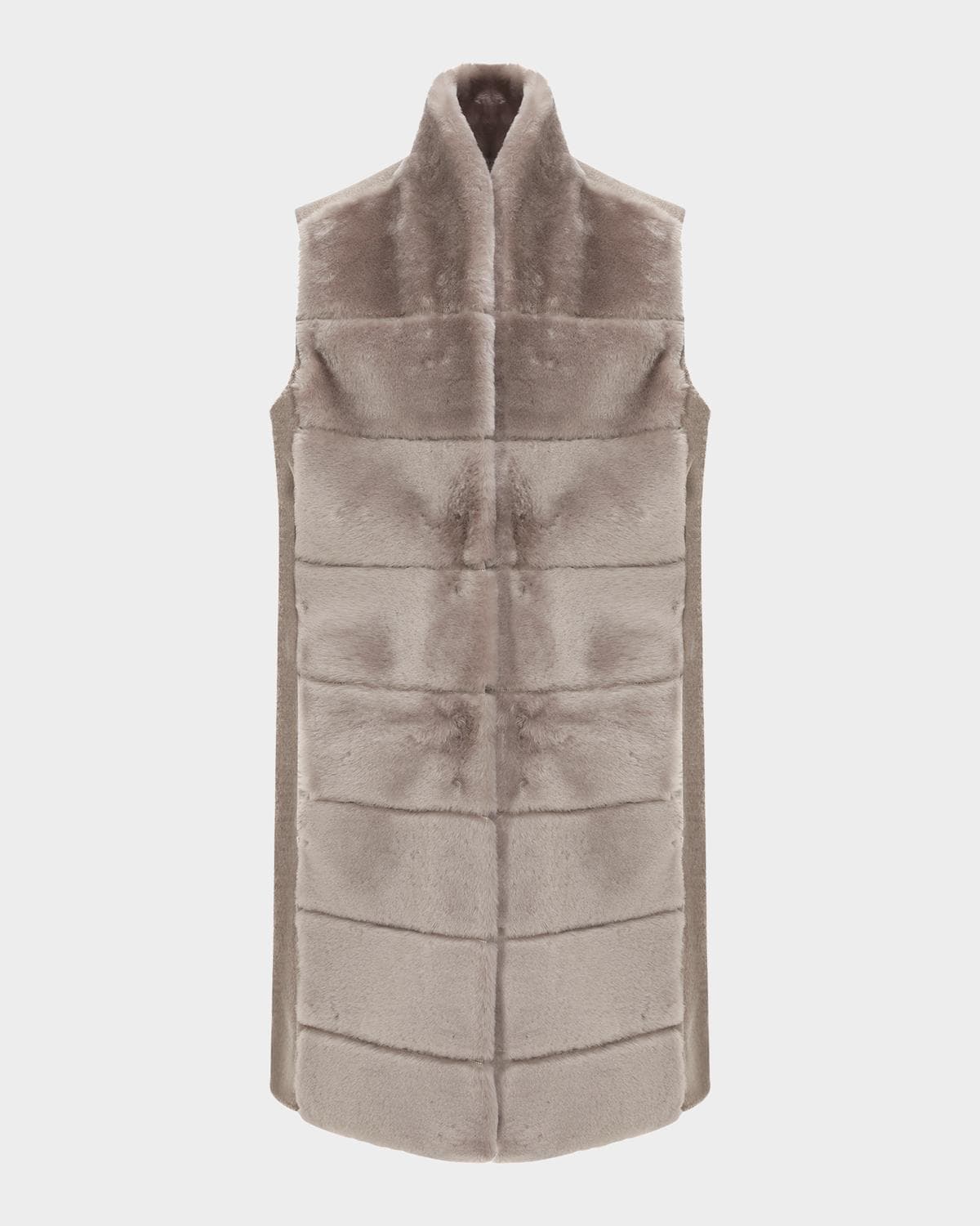Gorski Reversible Shearling Lamb Vest with Cashmere-Blend Back