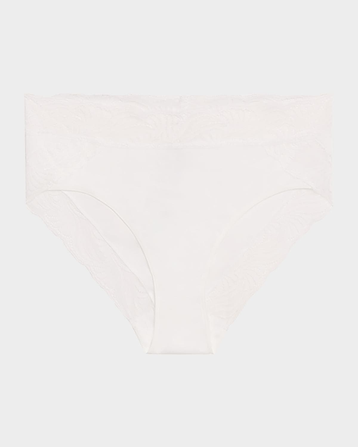 Hanro Cotton Delight Lace-Trim High-Cut Briefs