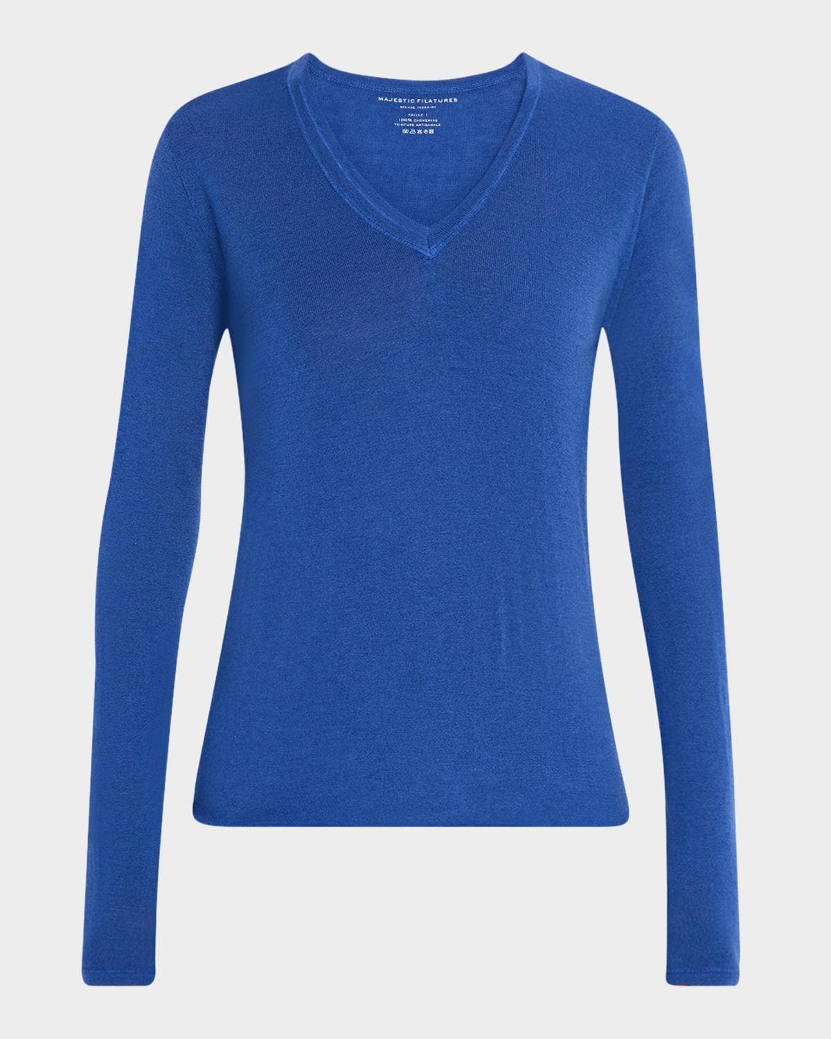 Majestic Filatures Machine Washable Cashmere V-Neck Pullover · 2 (SMALL)