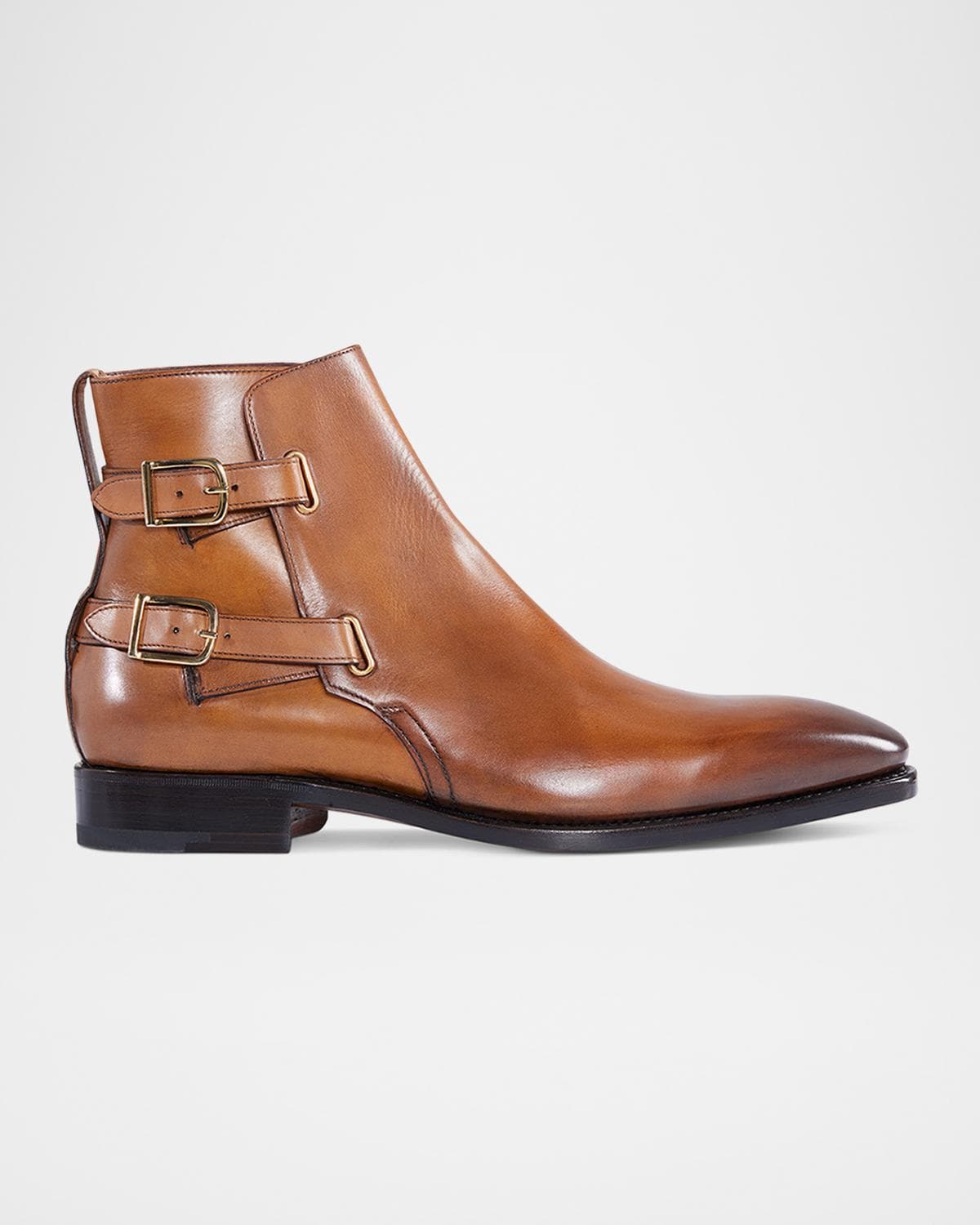 Paul Stuart Men's Simon Double-Buckle Leather Ankle Boots