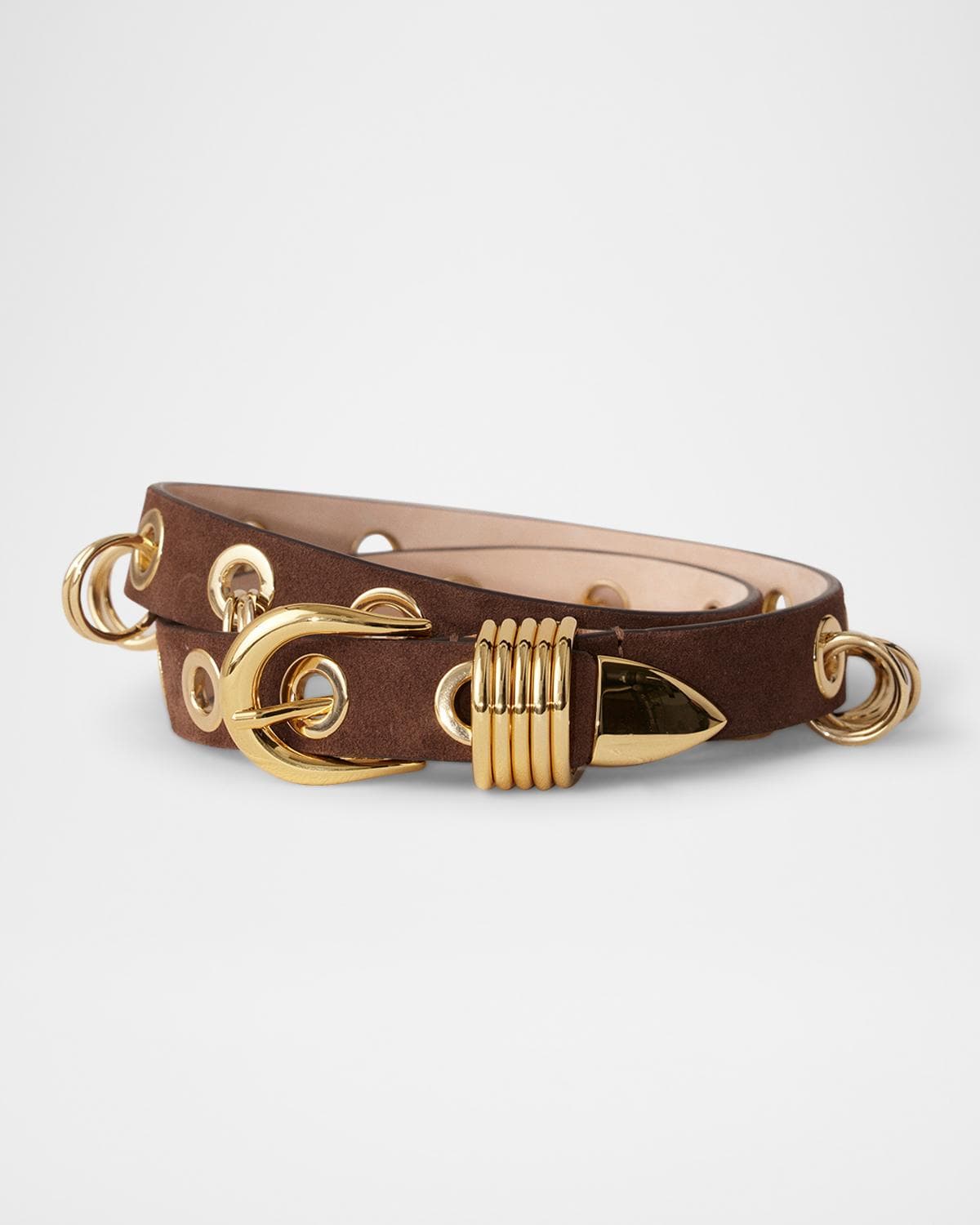 Déhanche Revenge Ring Grommet Suede Belt