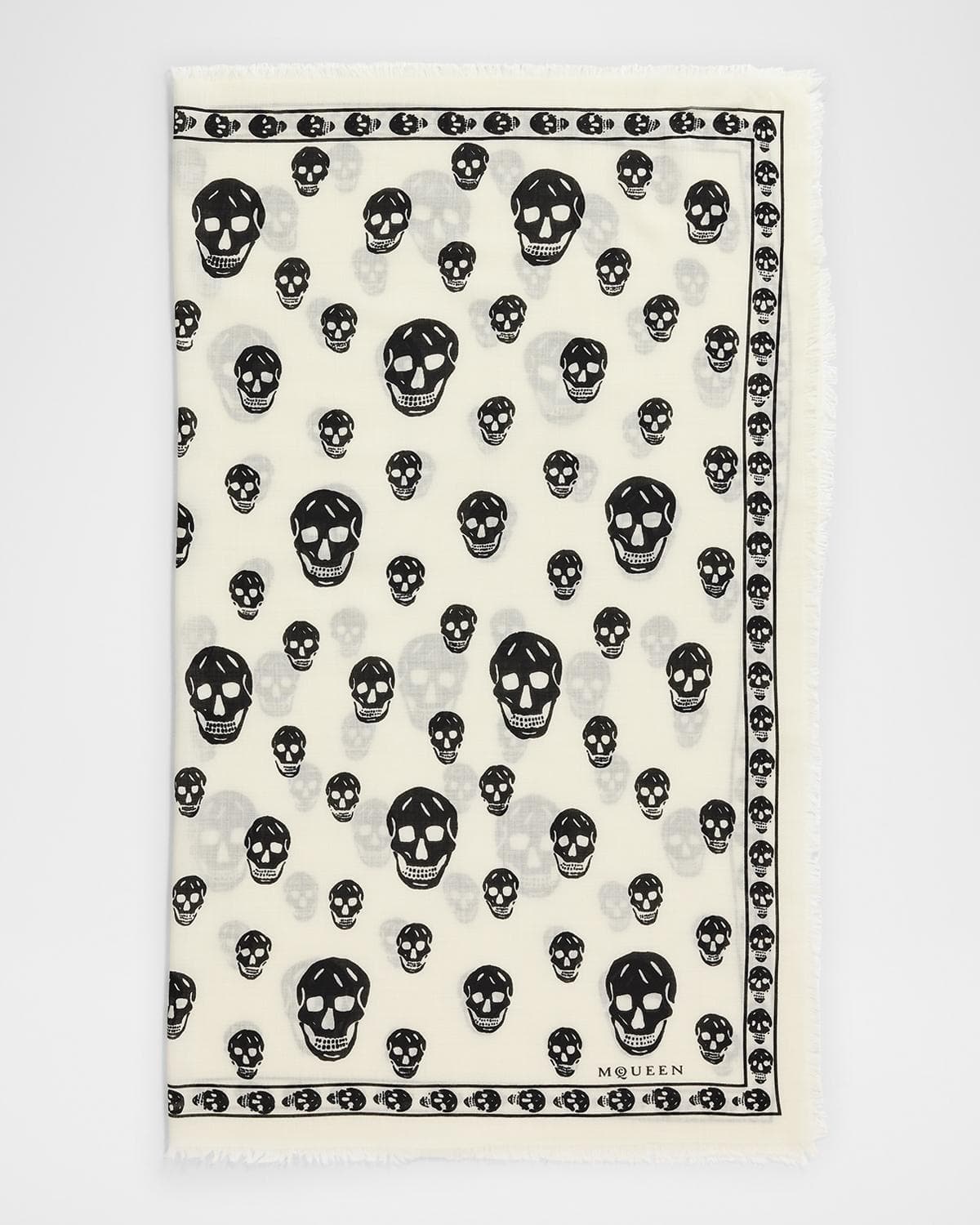 McQueen Classic Skull Wool Scarf