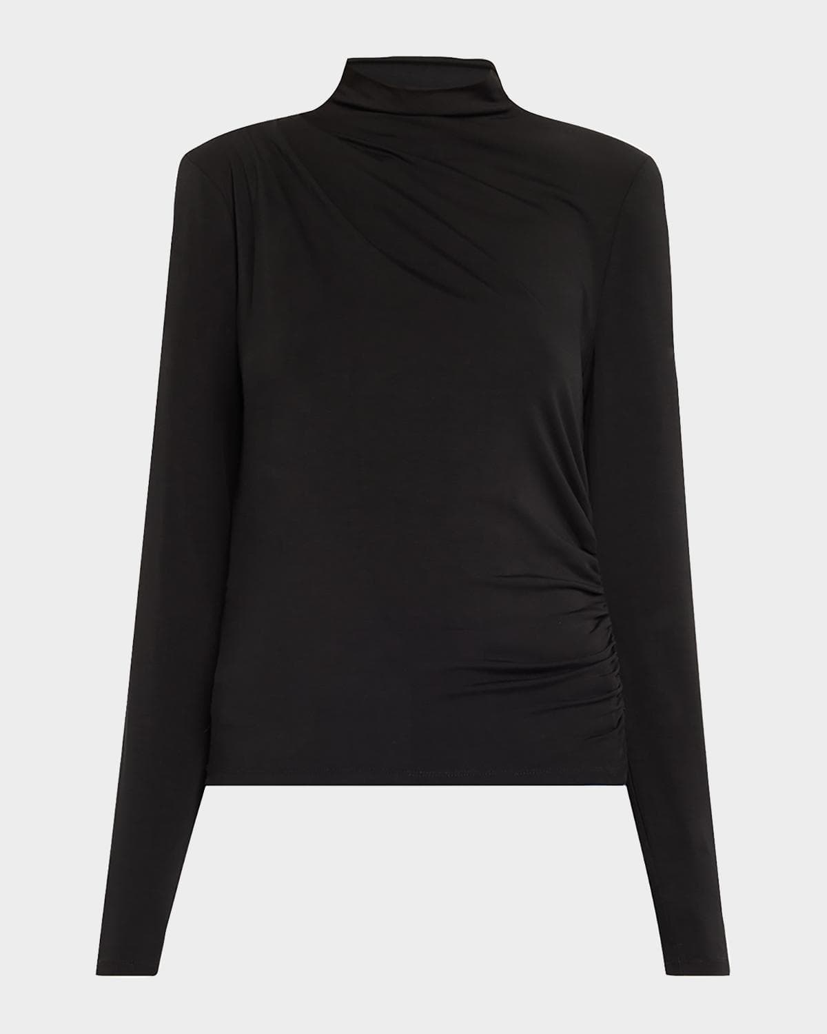 Veronica Beard Mylie Gathered Turtleneck Top