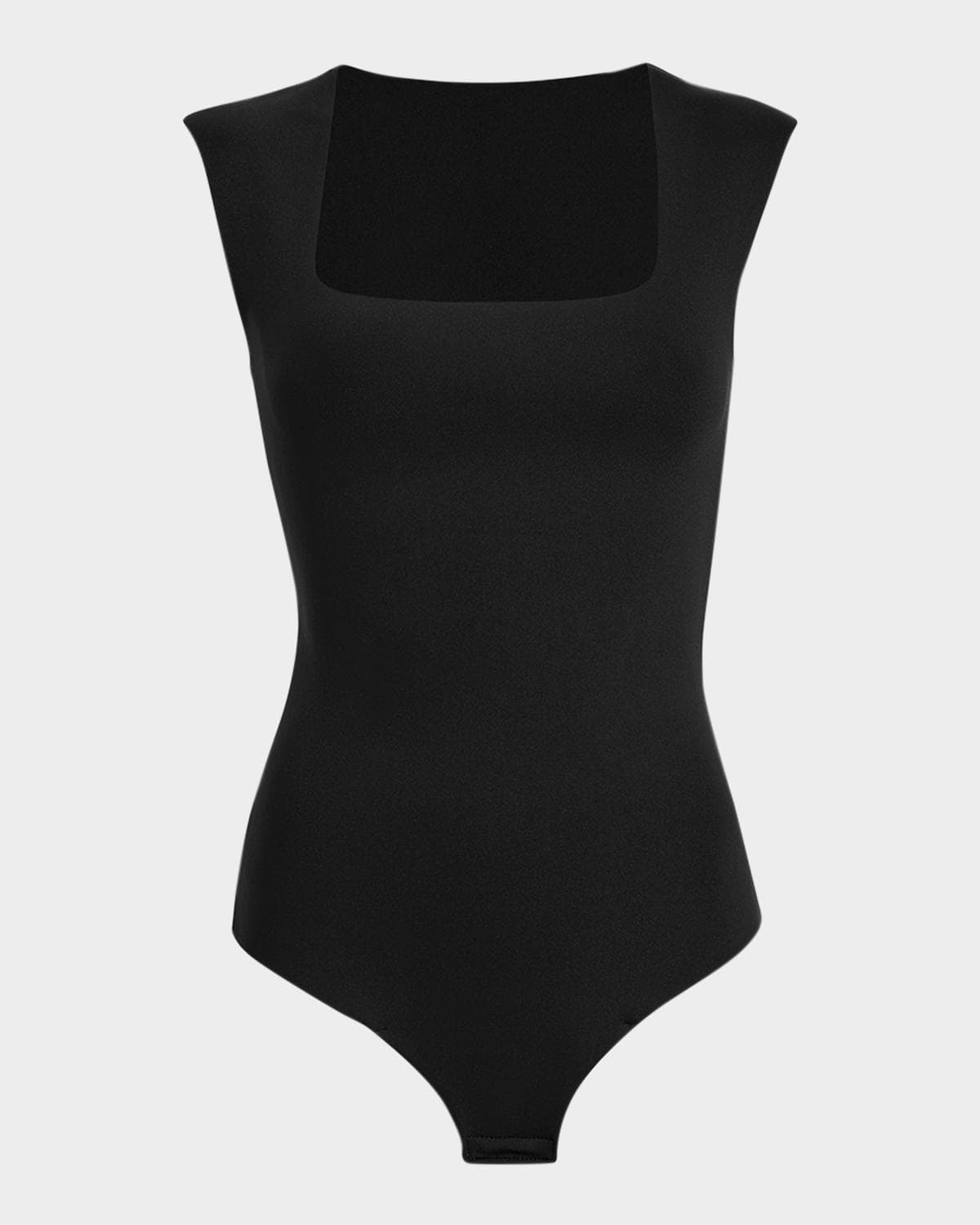 Commando Cap-Sleeve Neoprene Thong Bodysuit