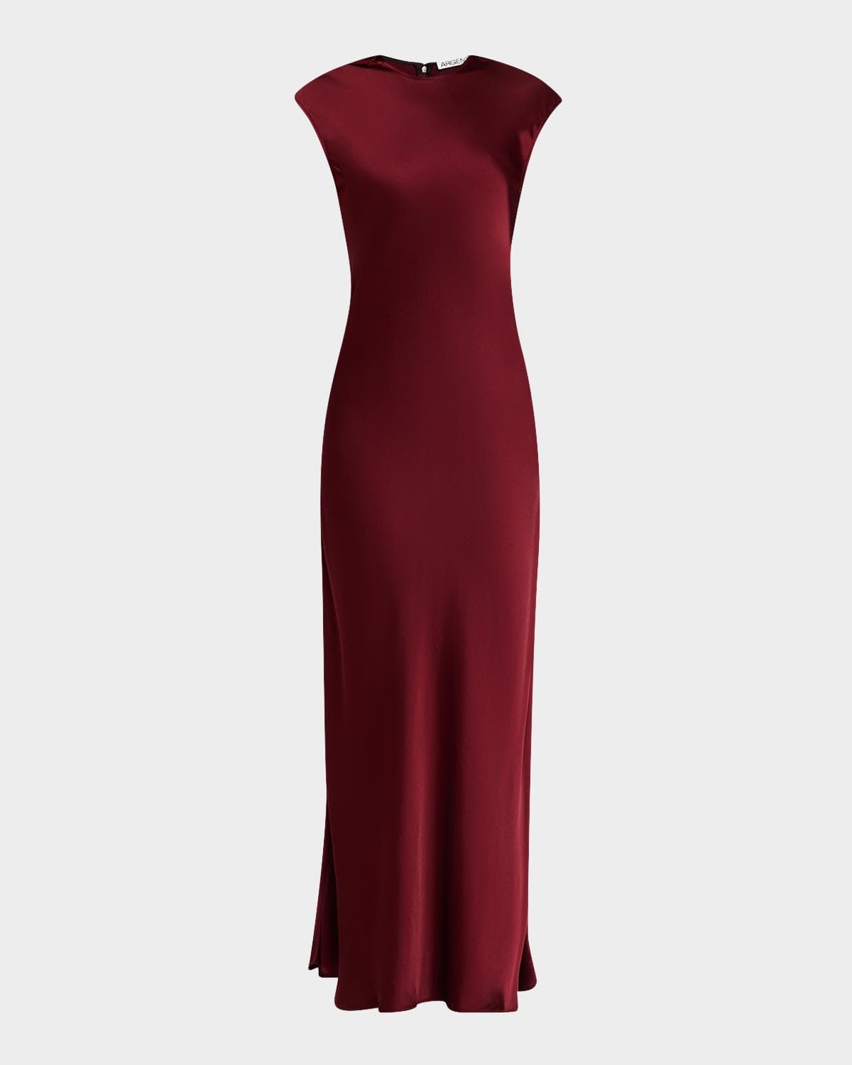 ARGENT Cap-Sleeve Bias Viscose Satin Maxi Dress