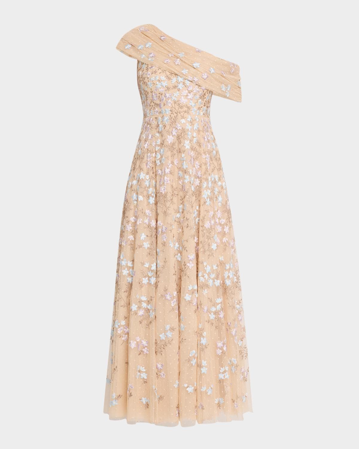 needle & thread Everett Bloom One-Shoulder Embroidered Gown