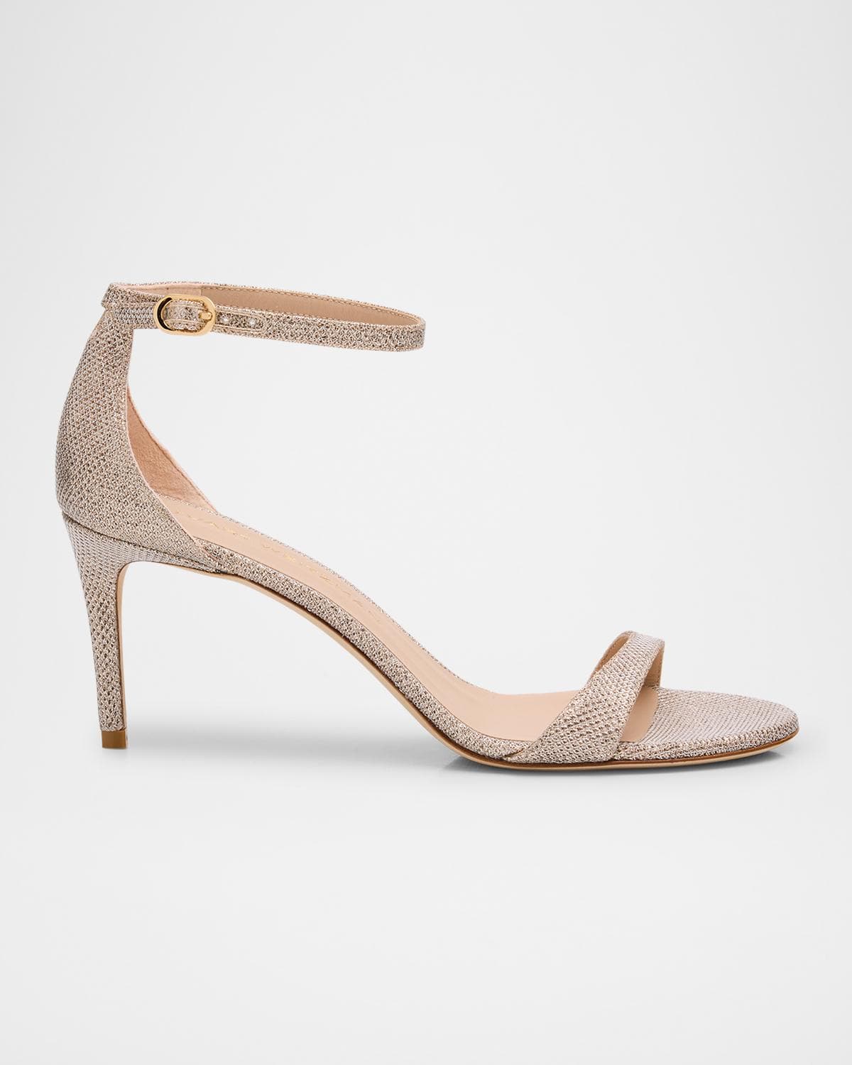 Stuart Weitzman Nudist II Metallic Ankle-Strap Sandals