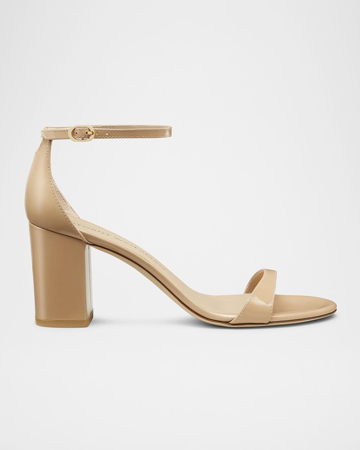 Stuart Weitzman Nudist II Leather Ankle-Strap Sandals