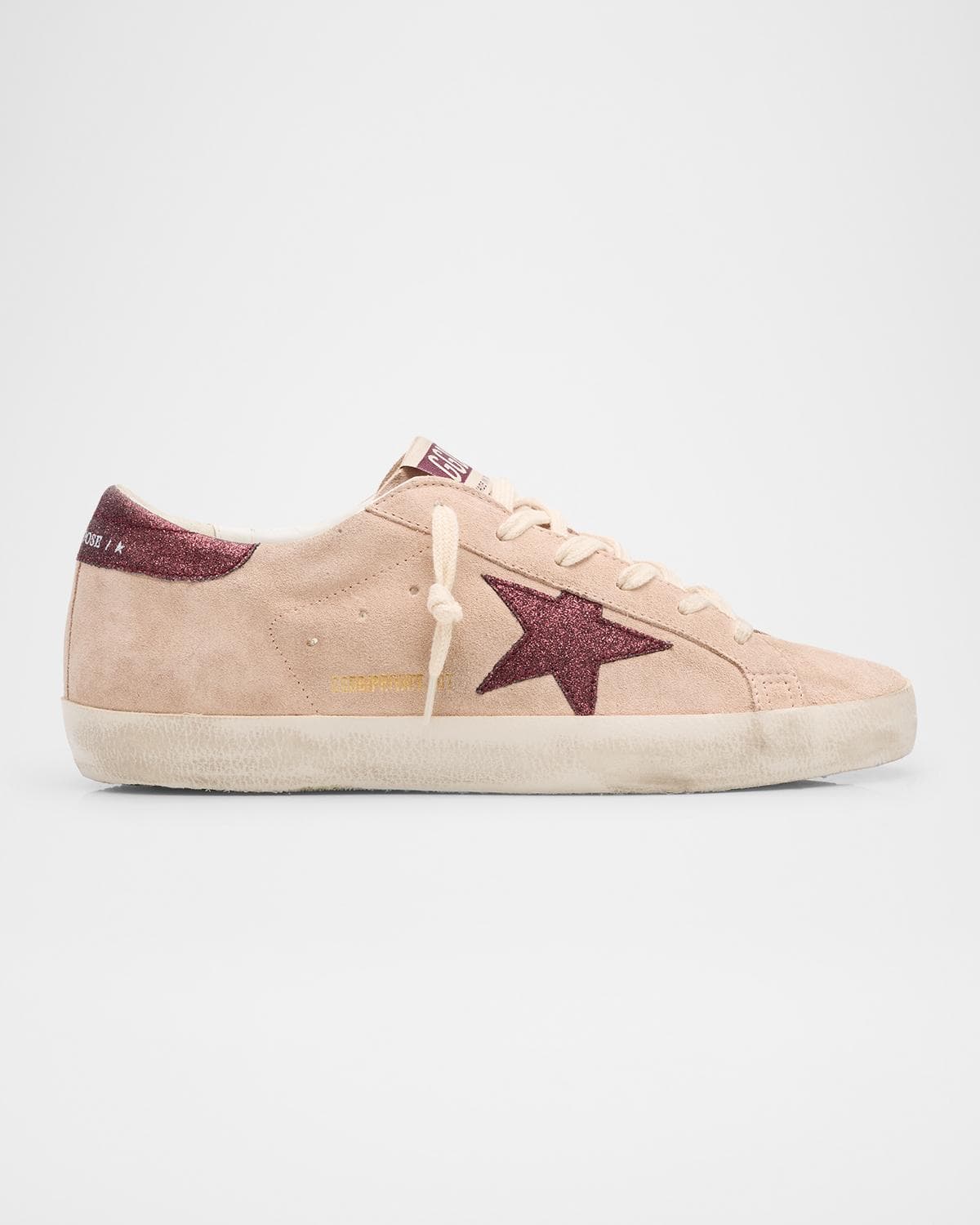 Golden Goose Super-Star Glitter Suede Low-Top Sneakers