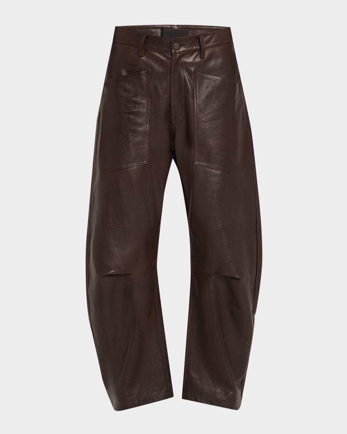 Nili Lotan Shon Barrel Leather Pants