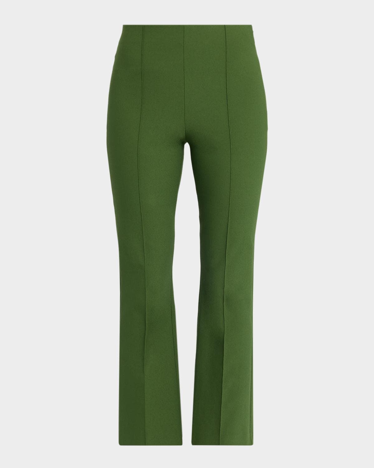 Vince Cropped Flare-Leg Pintuck Pants