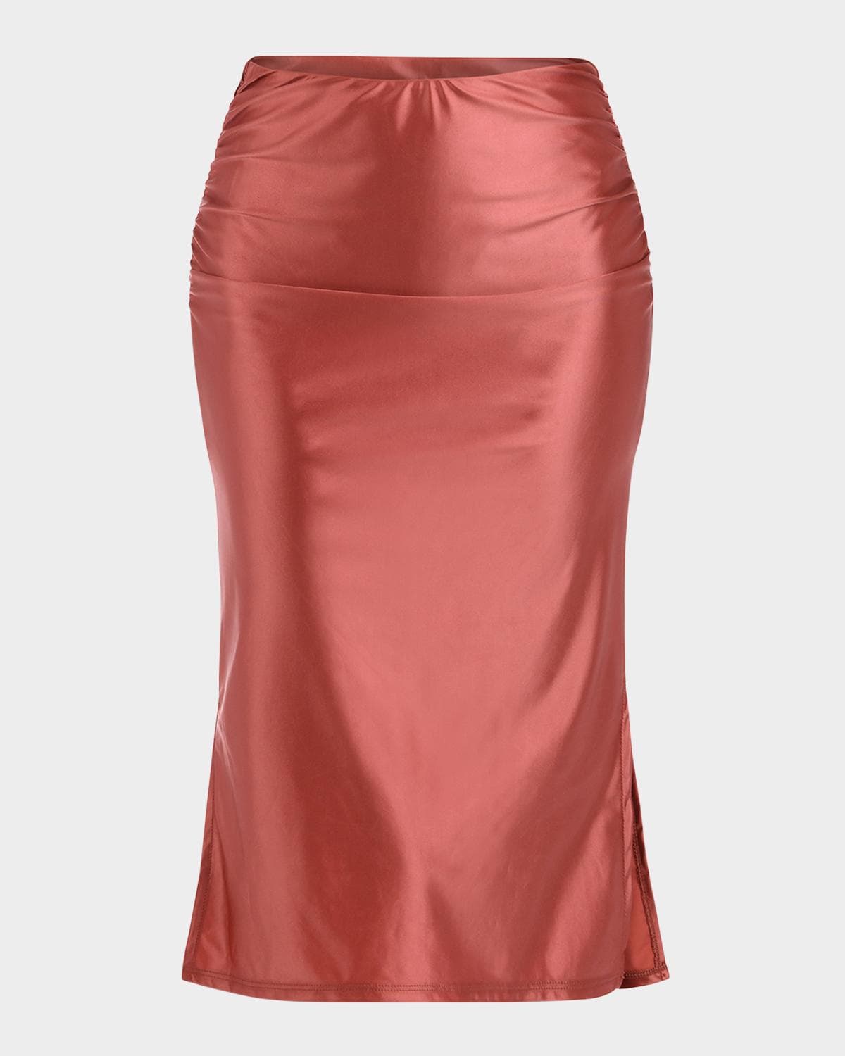 La Blanca Shirred Skirt with Side Slits
