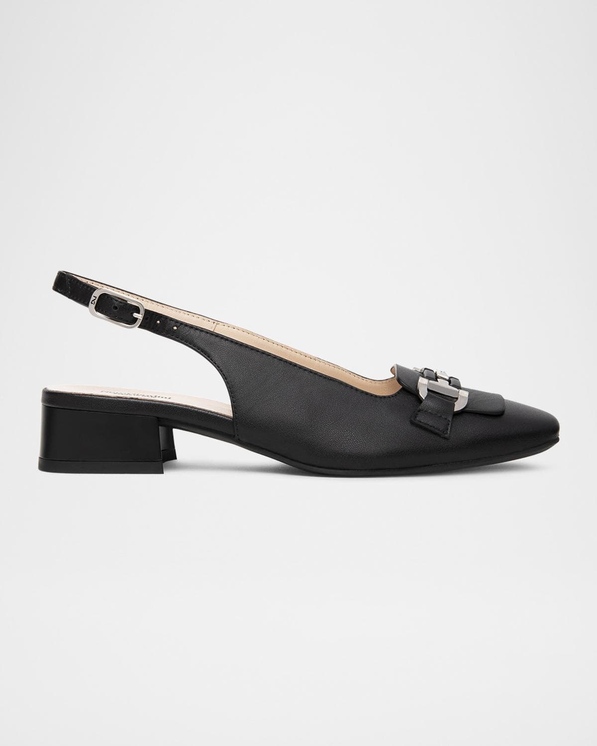 NeroGiardini Leather Horsebit Slingback Pumps