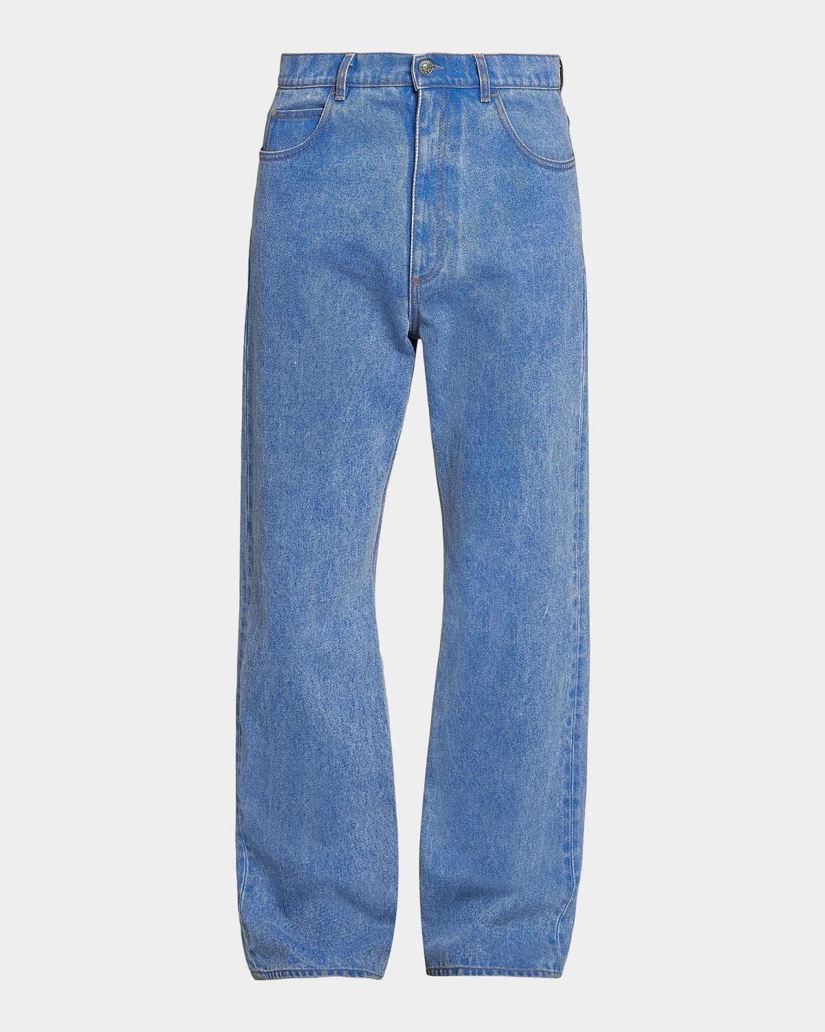 Marni Men's Stonewashed Wide-Leg Jeans · 28