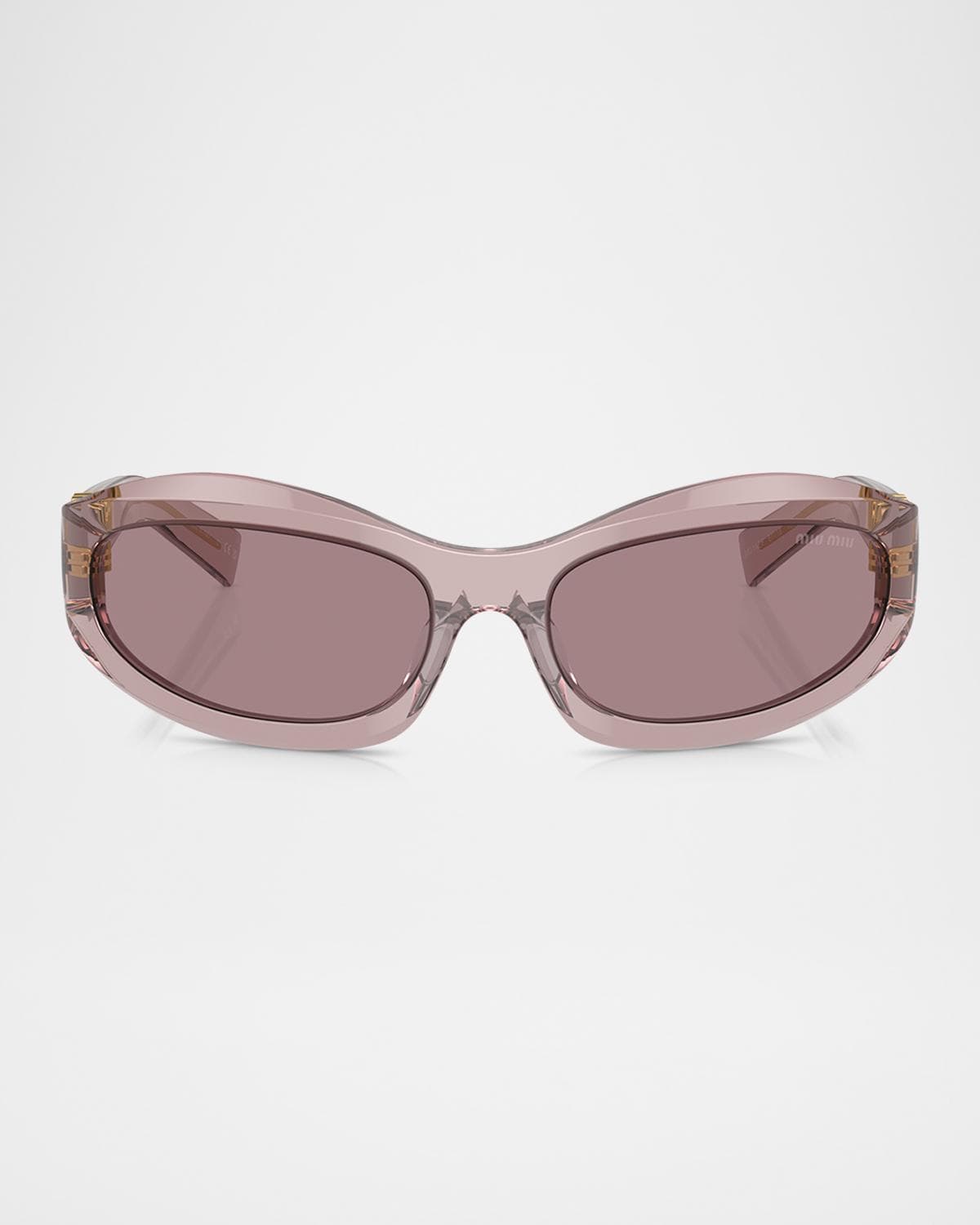 Miu Miu 14ZSF Logo Oval Acetate Sunglasses