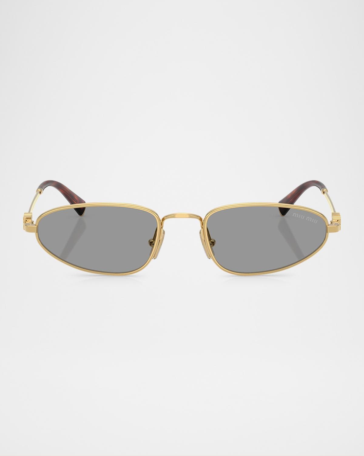 Miu Miu Logo Metal Oval Sunglasses