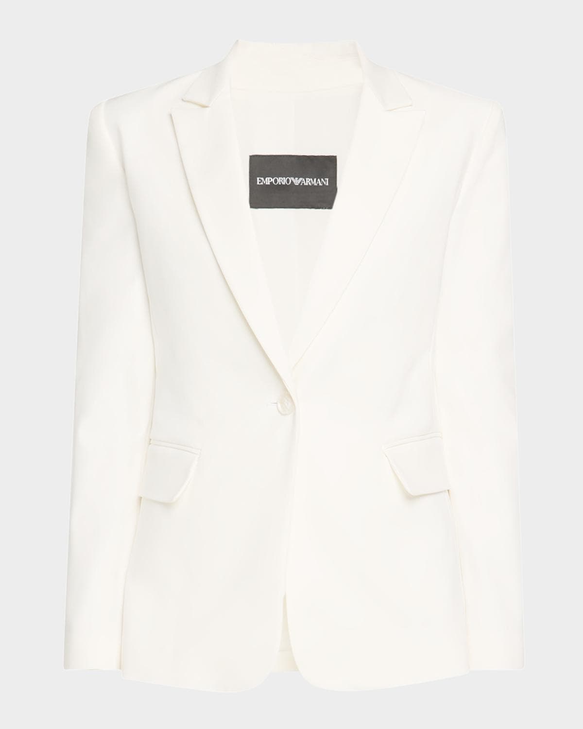 Emporio Armani Cotton One-Button Cutaway Blazer