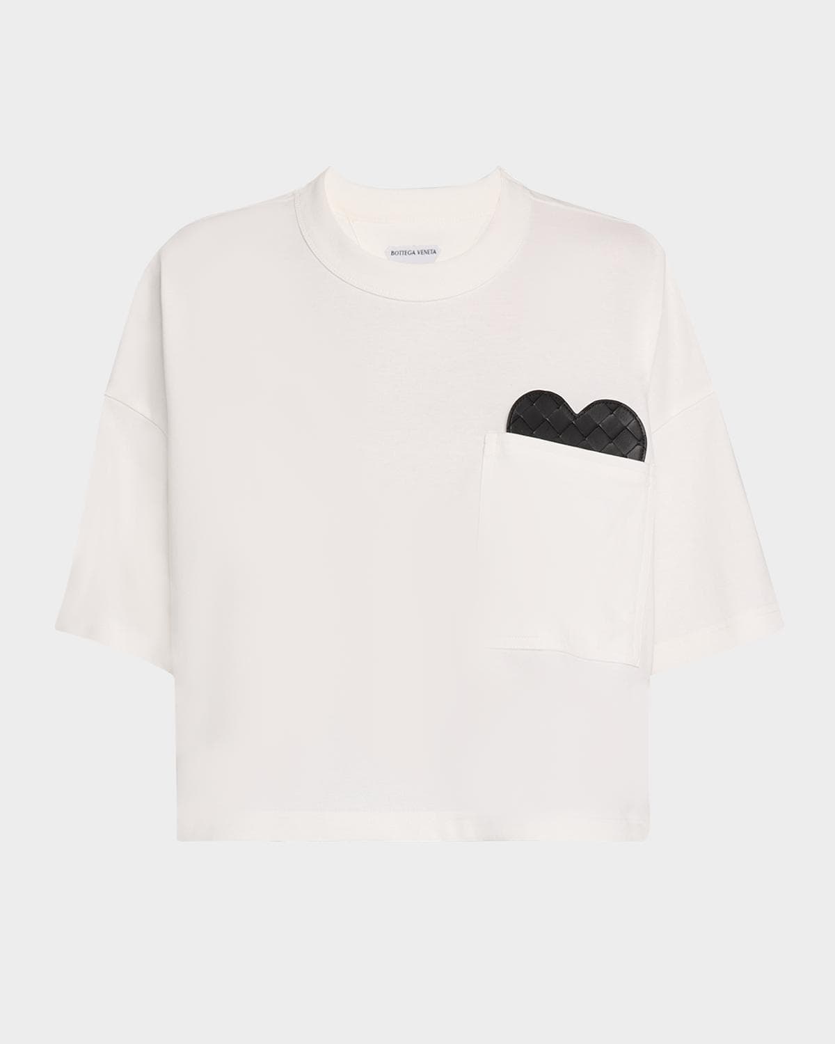 Bottega Veneta Heart Intrecciato Cropped Cotton Jersey T-Shirt · X-LARGE