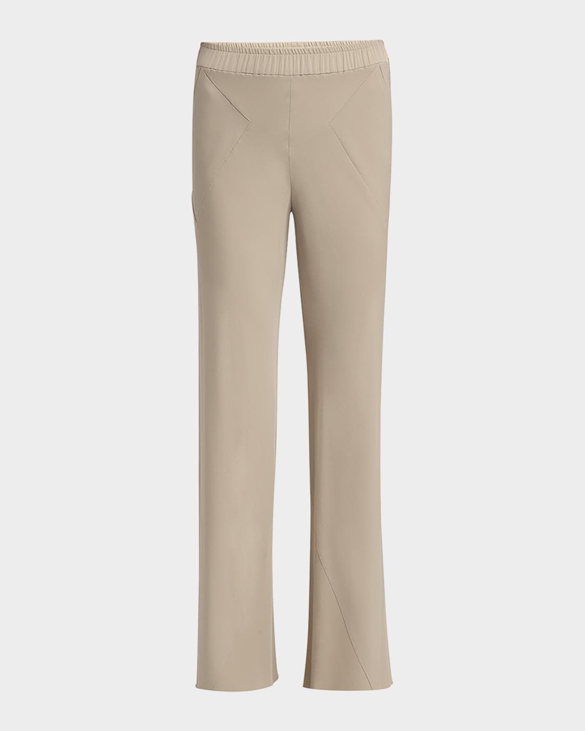 Giorgio Armani Triple Silk Georgette Flat Front Trousers