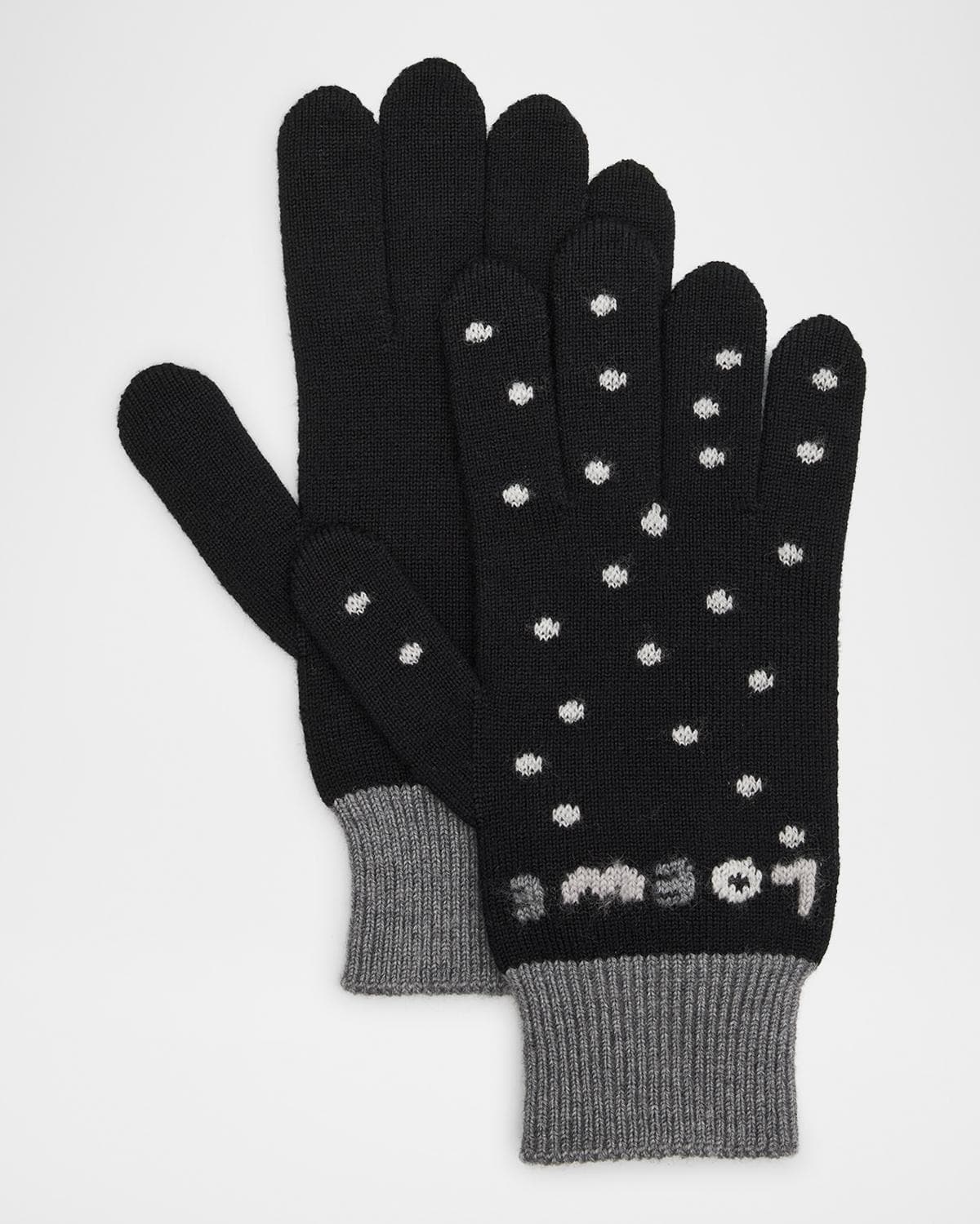 LOEWE Wool-Blend Logo Woven Gloves