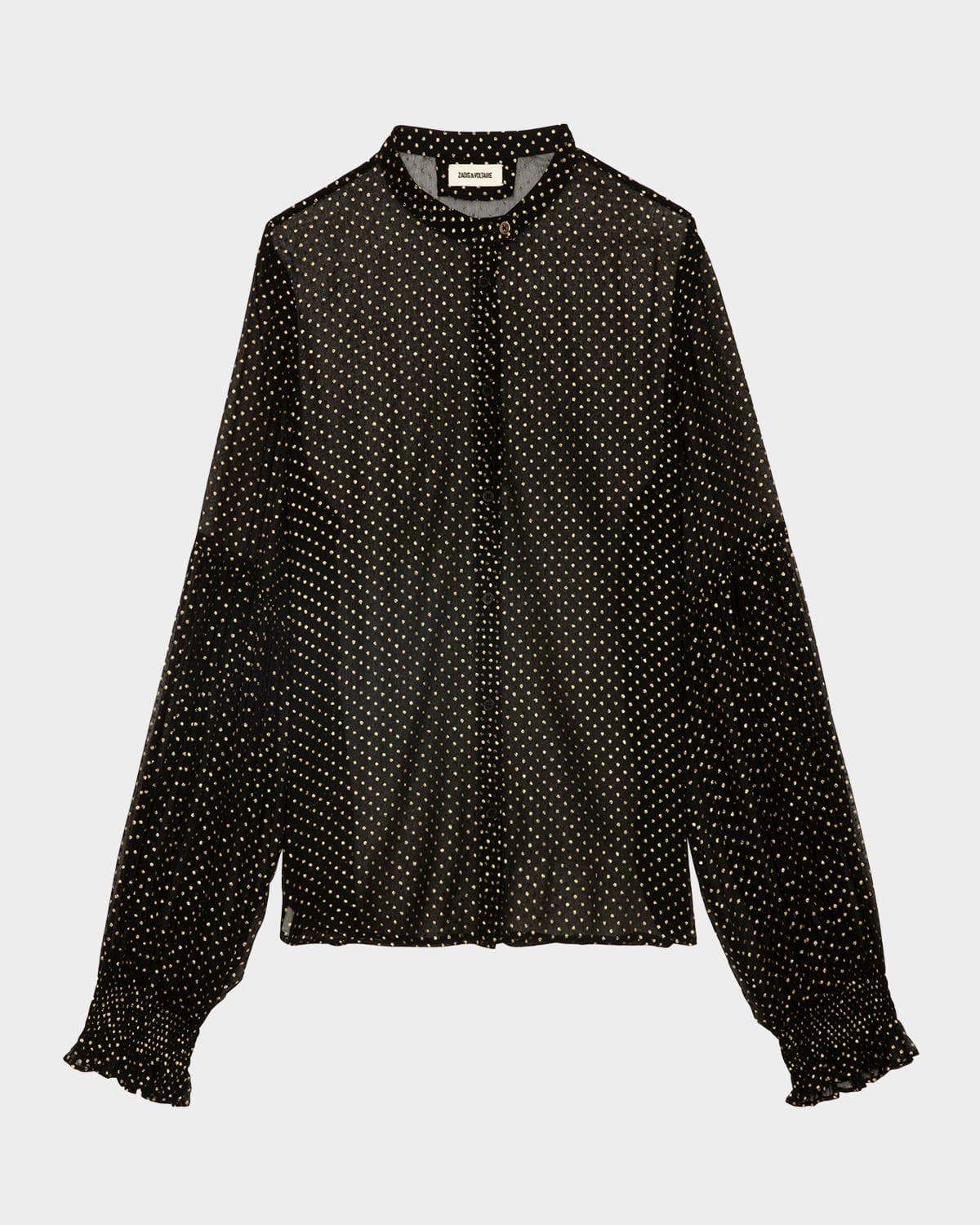 Zadig & Voltaire Tandy Mousseline Sparkle Sheer Blouse