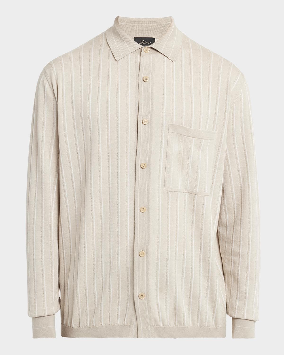 Brioni Men's Long-Sleeve Striped Sweater