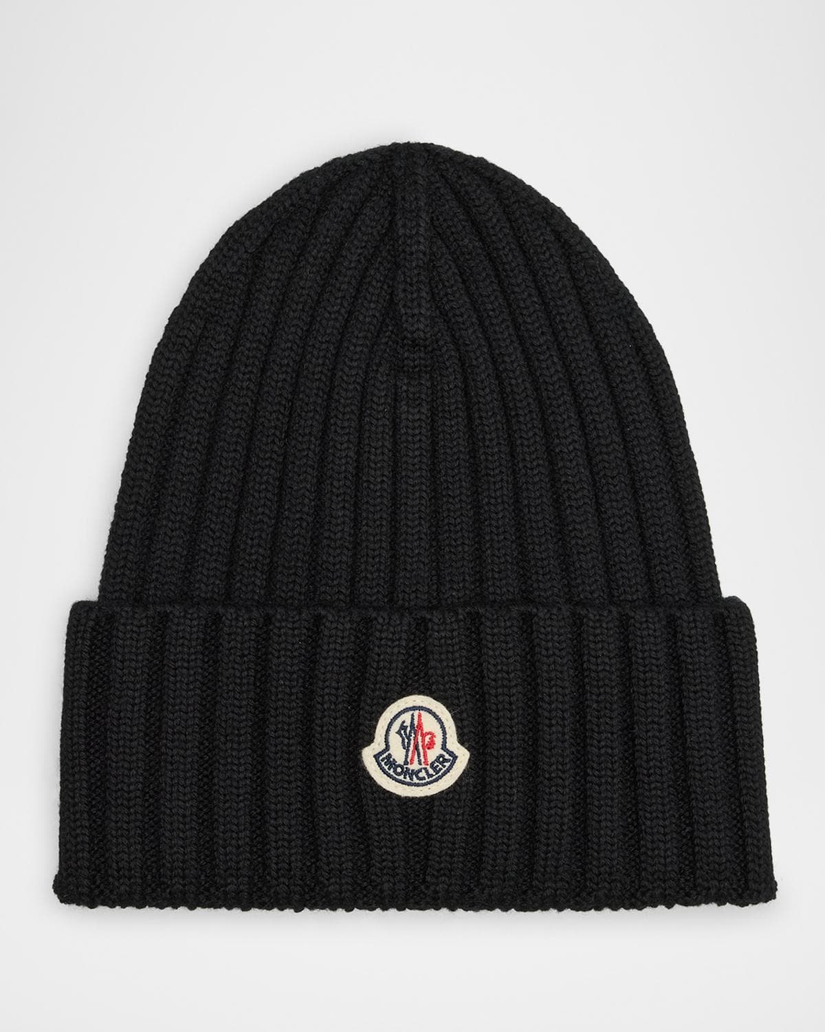 Moncler Ribbed Wool Logo Beanie