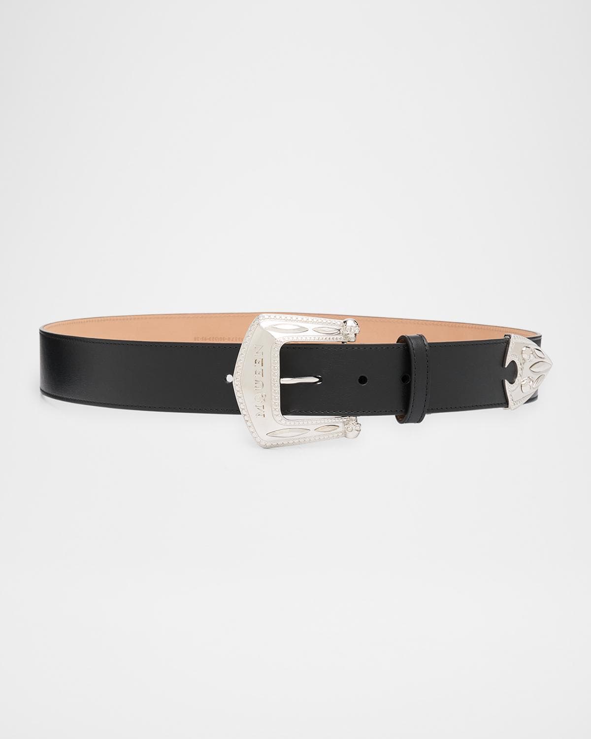 McQueen Arrow Leather Buckle Belt