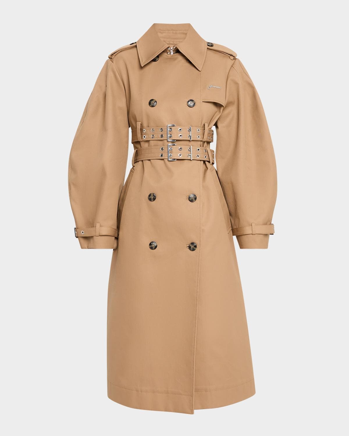 Ganni Bonded Cotton Trench Coat · 46 FR (14 US)