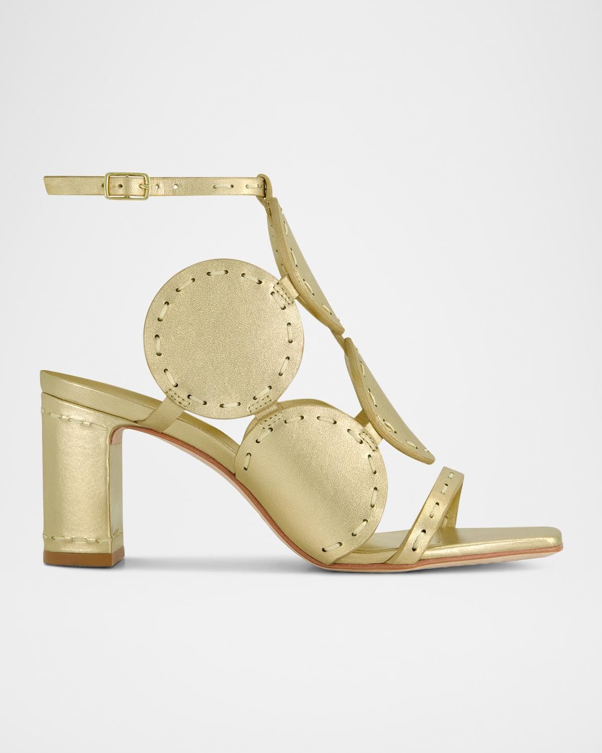 Bernardo 1946 New Moon Circle Metallic Leather Sandals