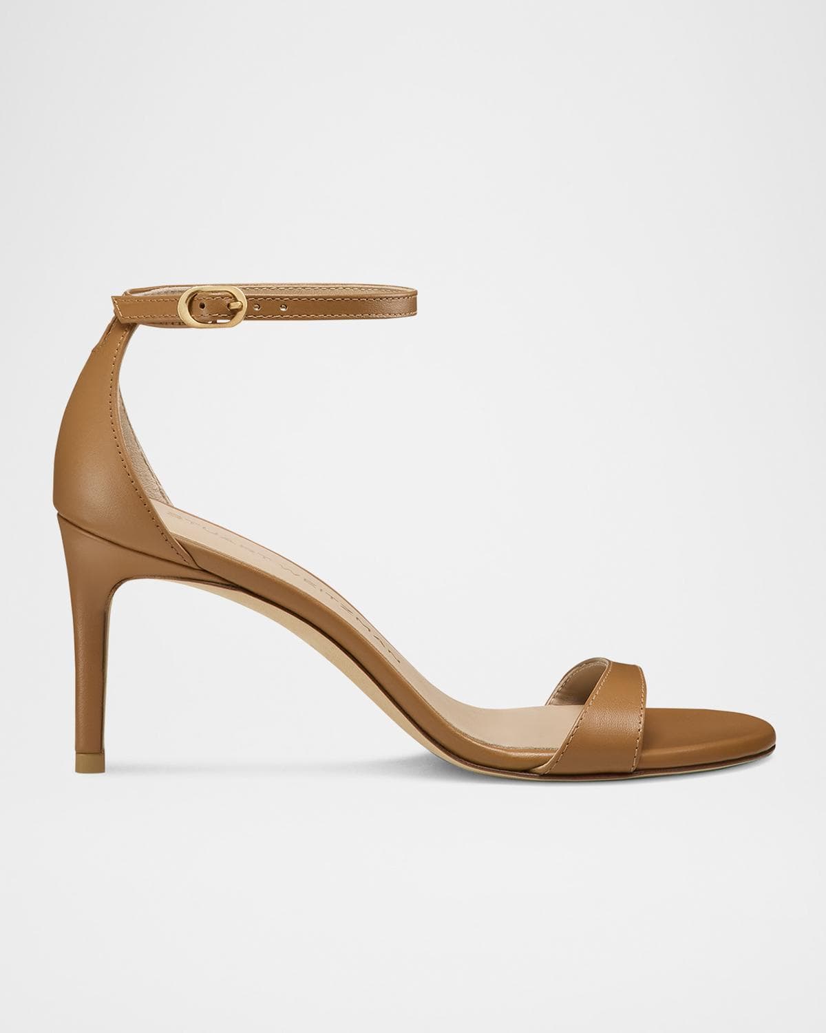 Stuart Weitzman Nudist Leather Ankle-Strap Sandals · 7.5