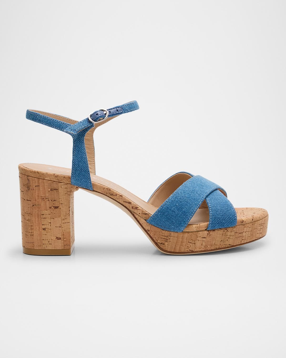 Stuart Weitzman Dayna Denim Crisscross Platform Sandals · 6.5B / 36.5EU