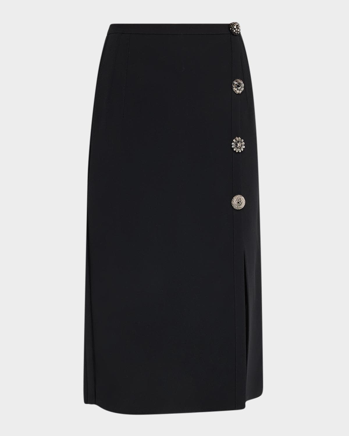 Dice Kayek Crystal Button Wrap Pencil Skirt