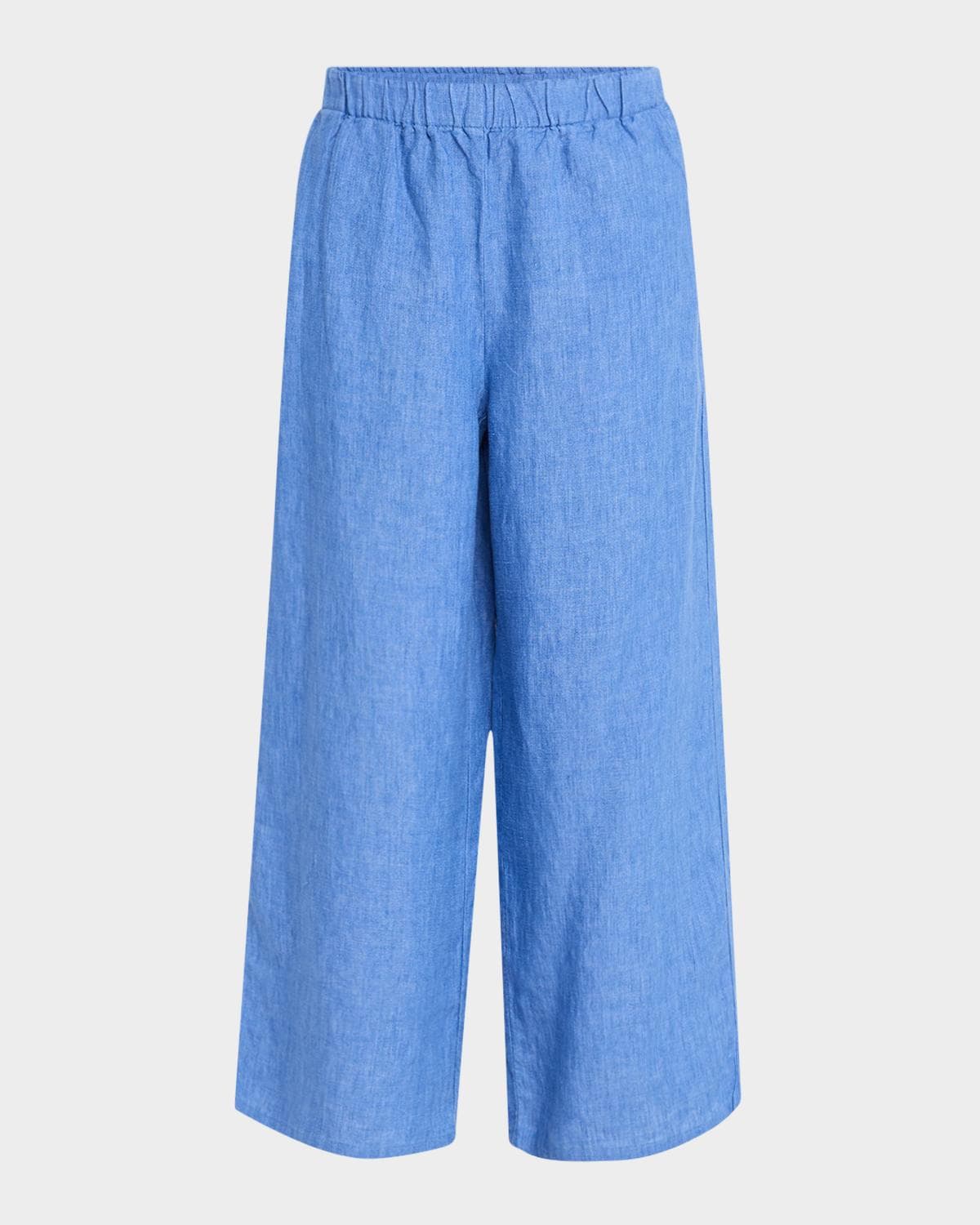 Eileen Fisher Cropped Wide-Leg Organic Linen Pants