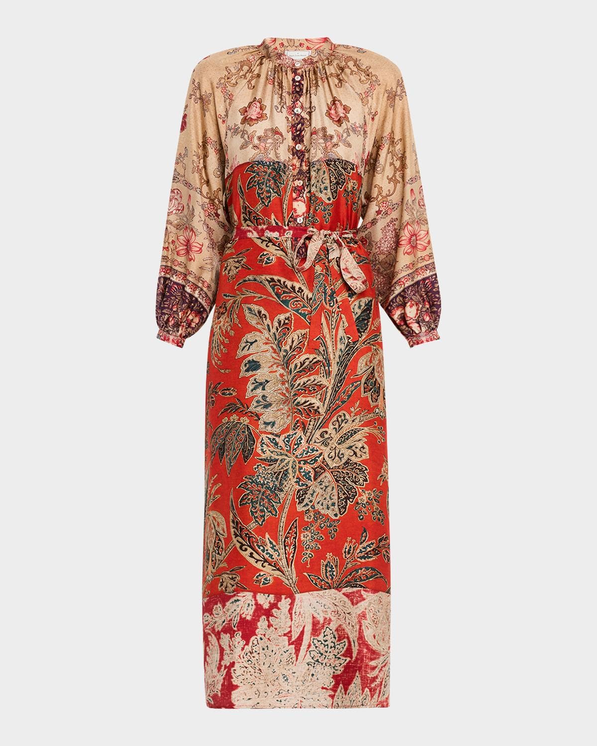 Pierre-Louis Mascia Floral-Print Silk Midi Dress