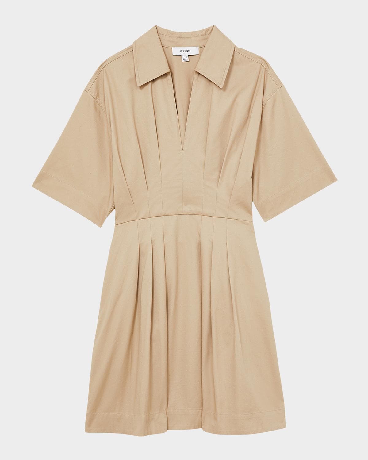 Reiss Rosalie Pleated Cotton Mini Shirtdress · 8