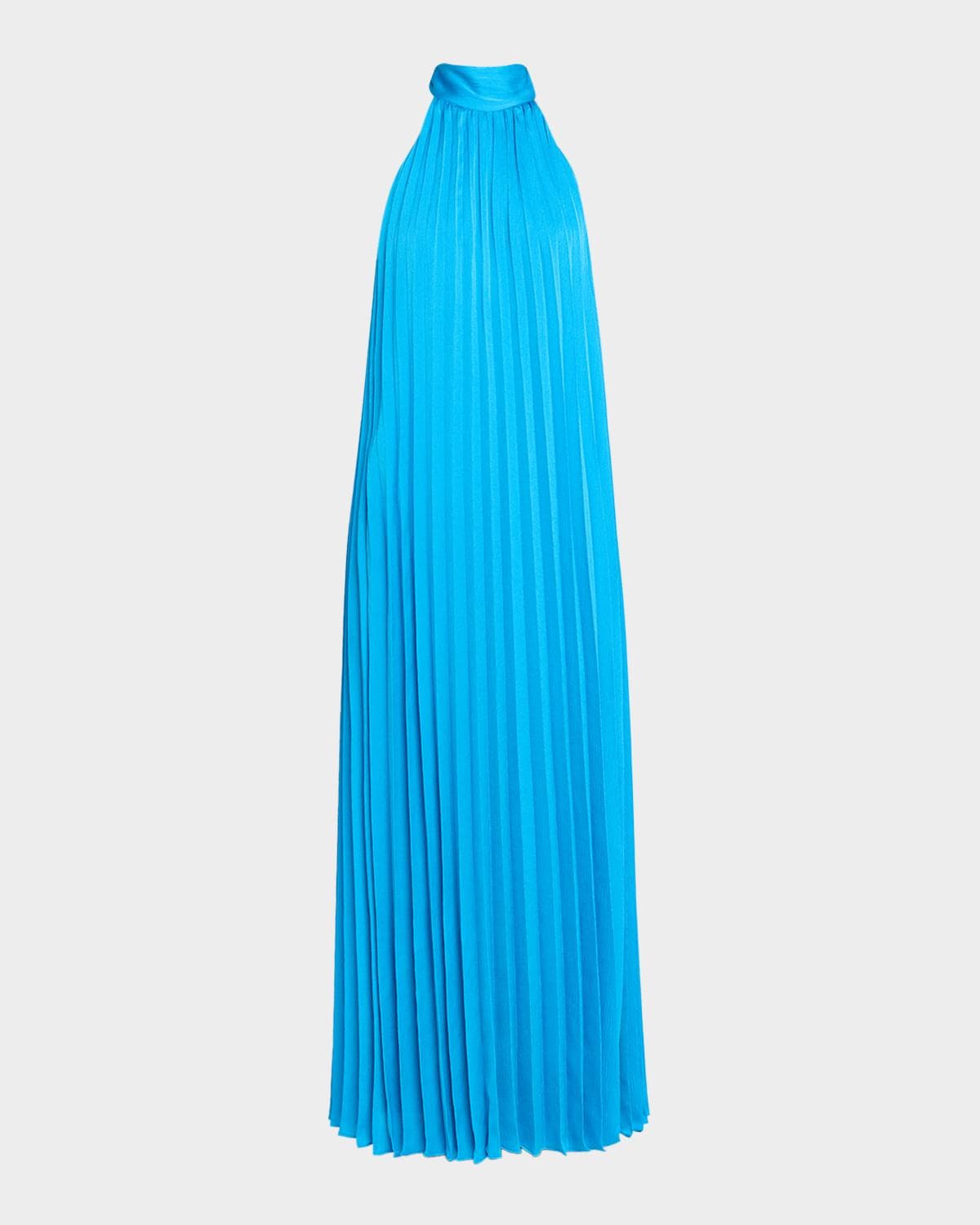 Ungaro Beverly Pleated Trapeze Halter Gown