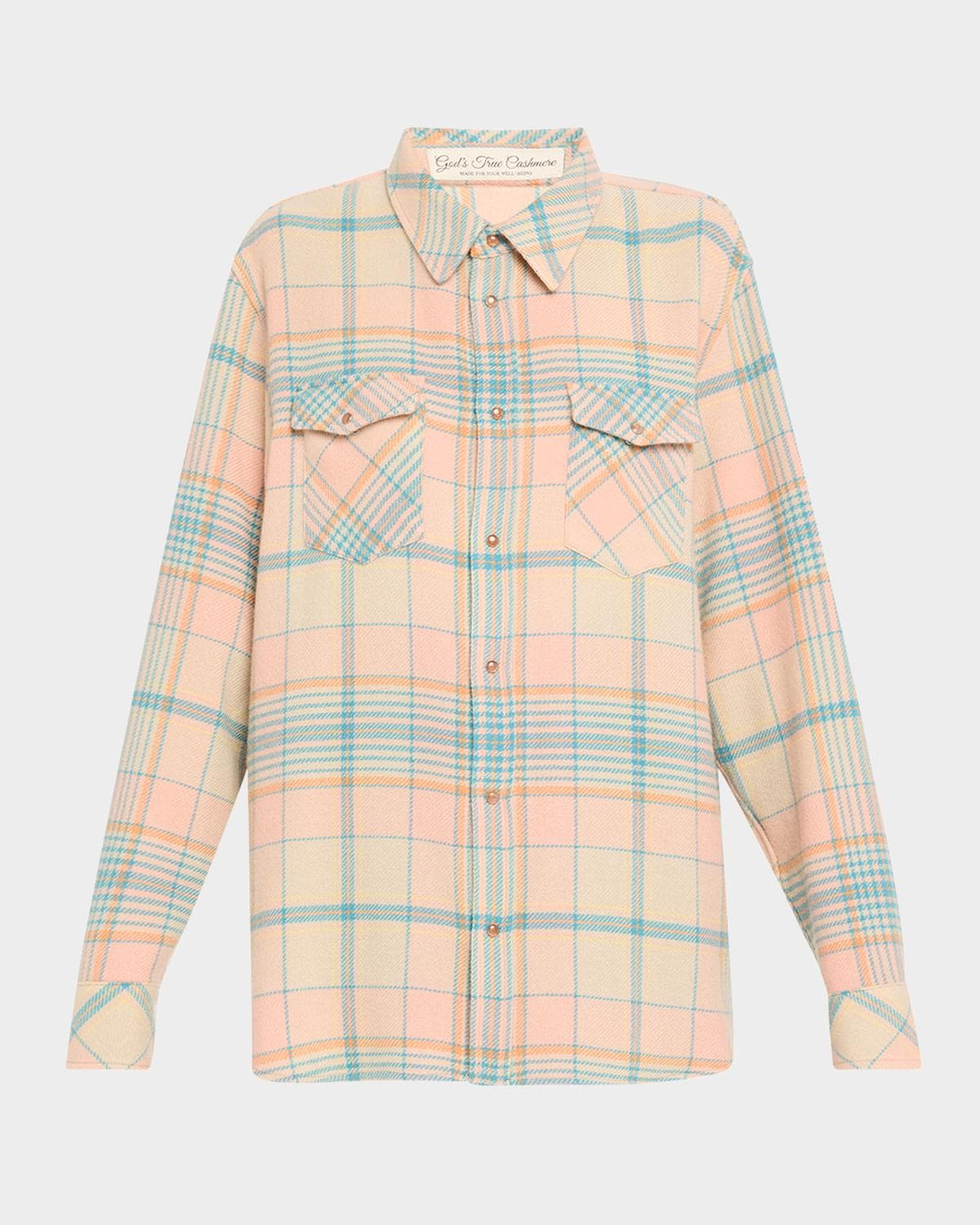 God's True Cashmere Lover Tartan Cashmere Shirt · SMALL