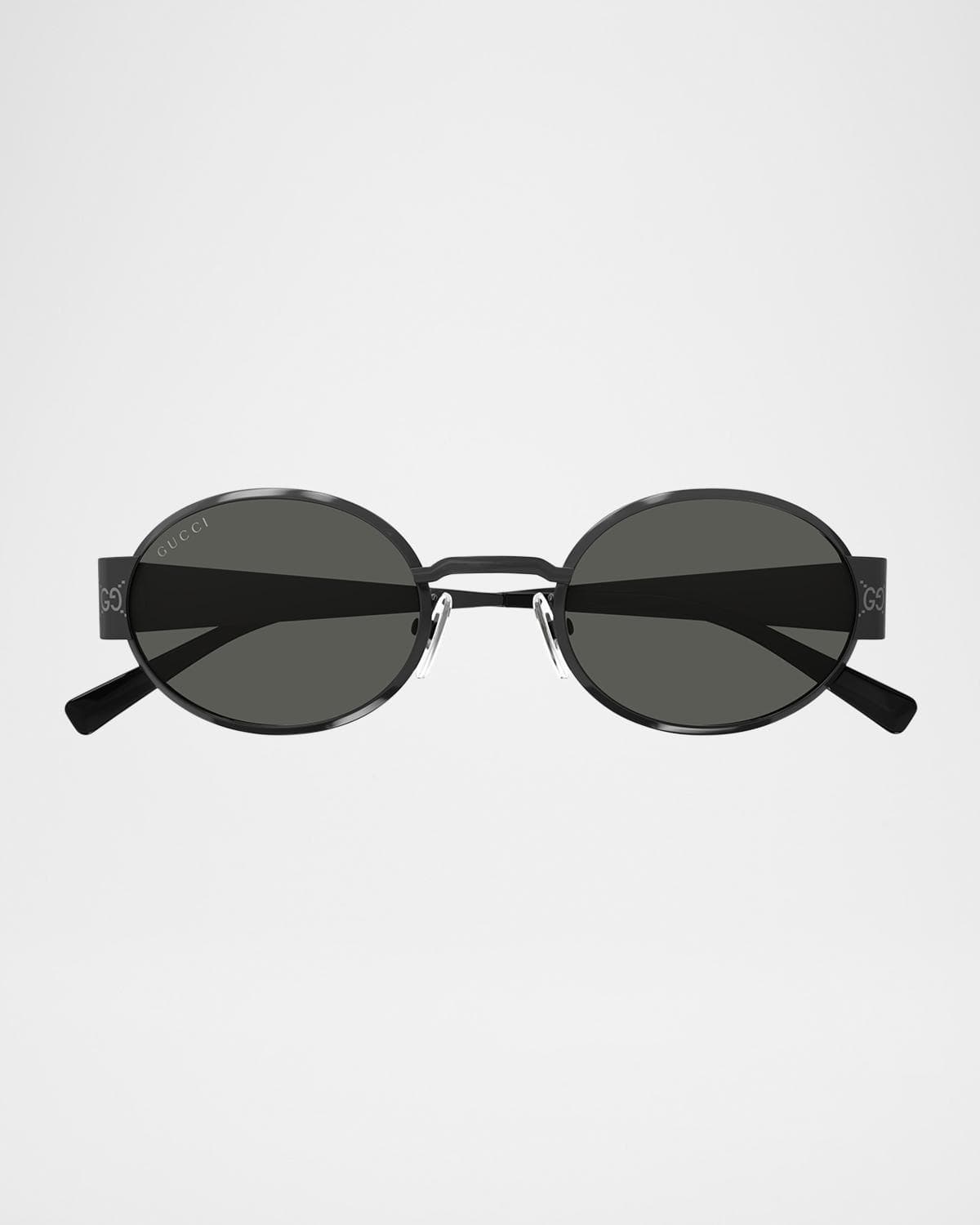 Gucci Men's GG1854SM Metal Oval Sunglasses