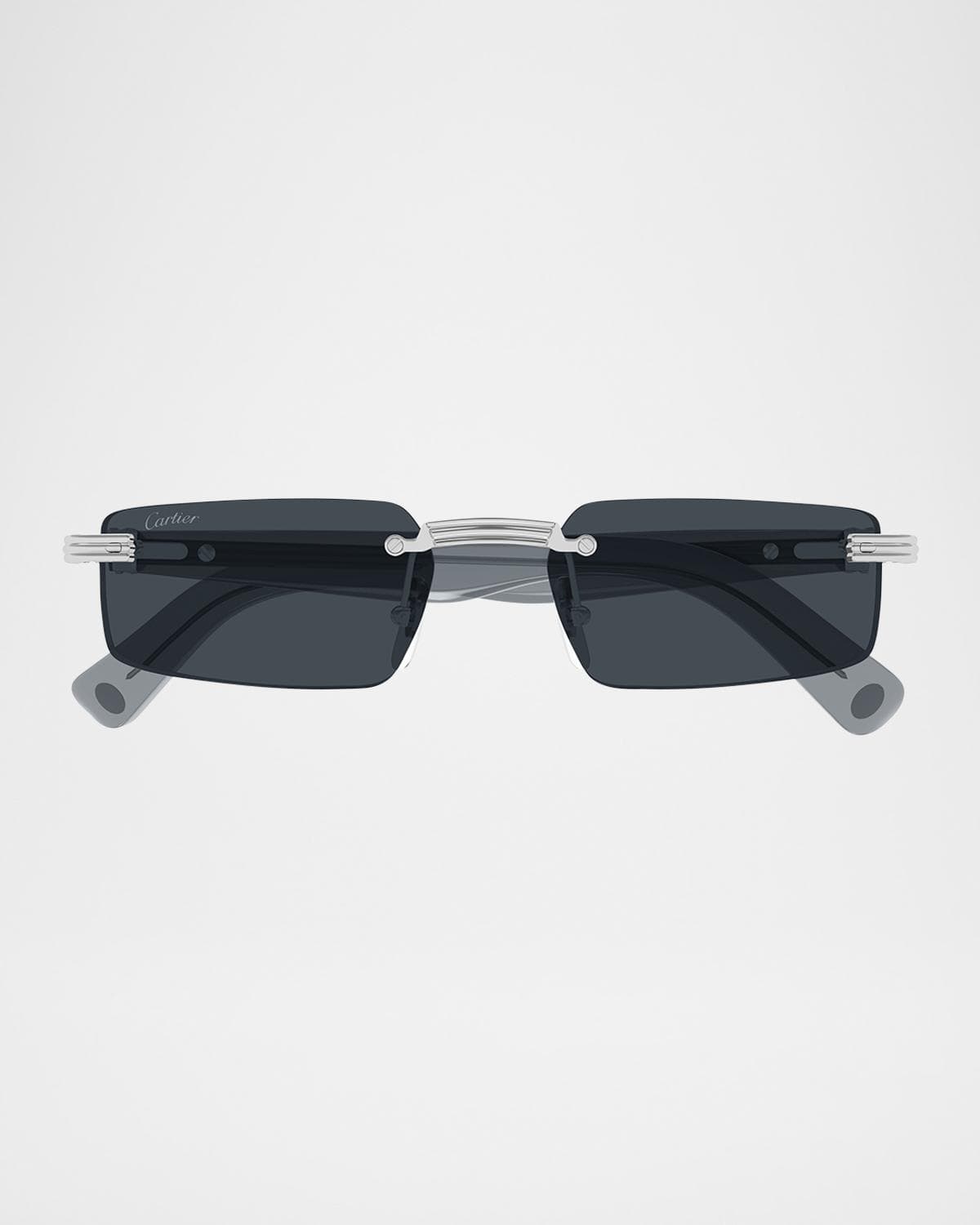 Cartier Men's CT0537SM Metal Rectangle Sunglasses