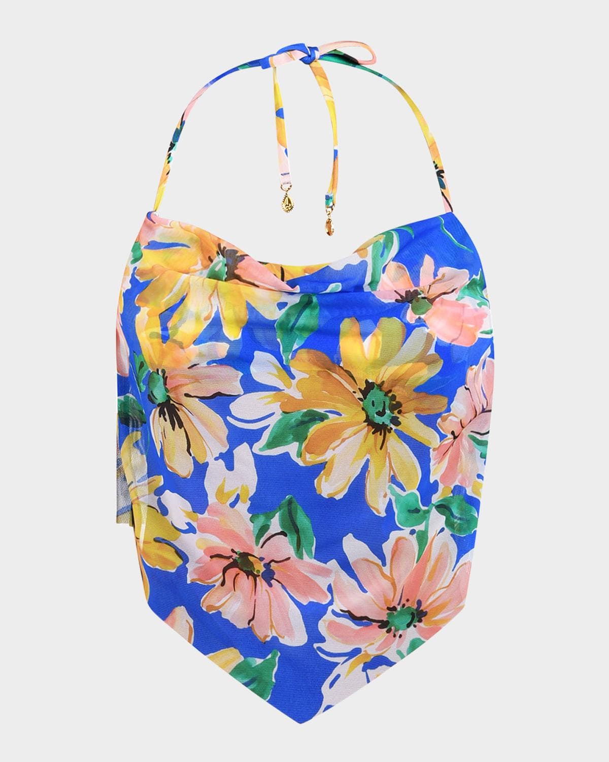 Sunshine 79 Sunflower Cowl-Neck Midkini Swim Top