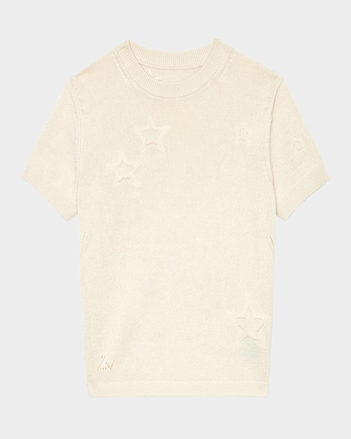 Zadig & Voltaire Bully Seco Stars Short-Sleeve Sweater