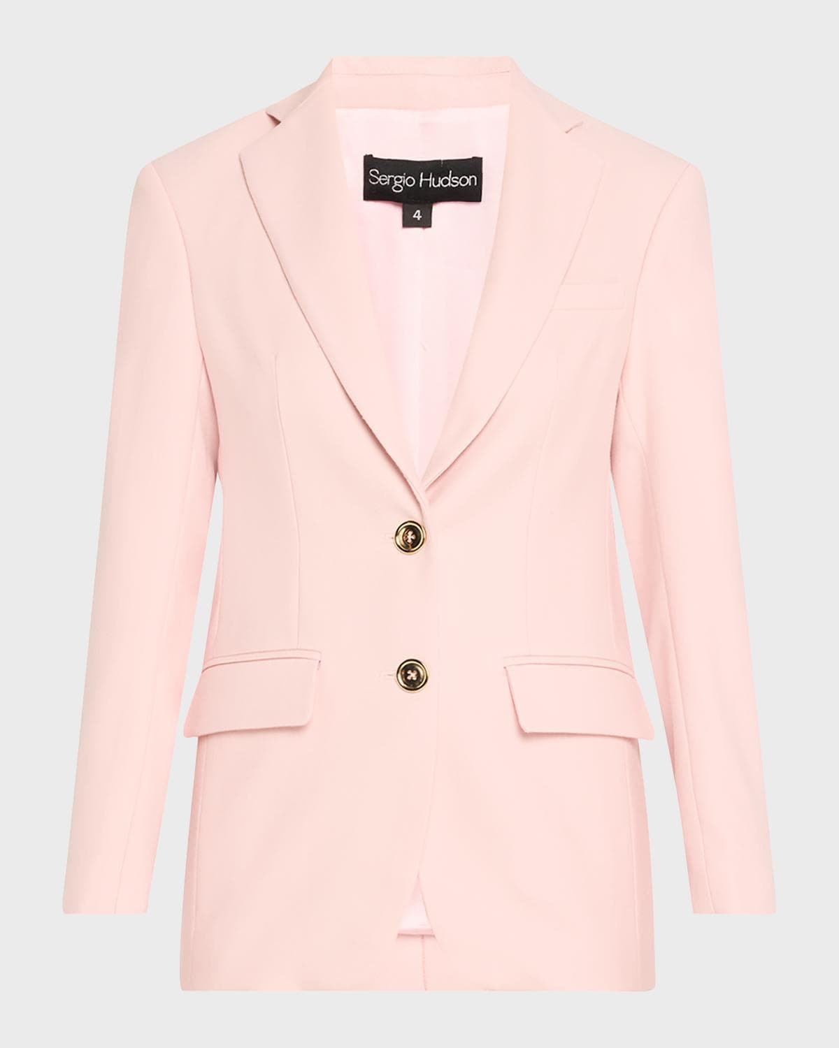 Sergio Hudson Single-Breasted Wool Blazer