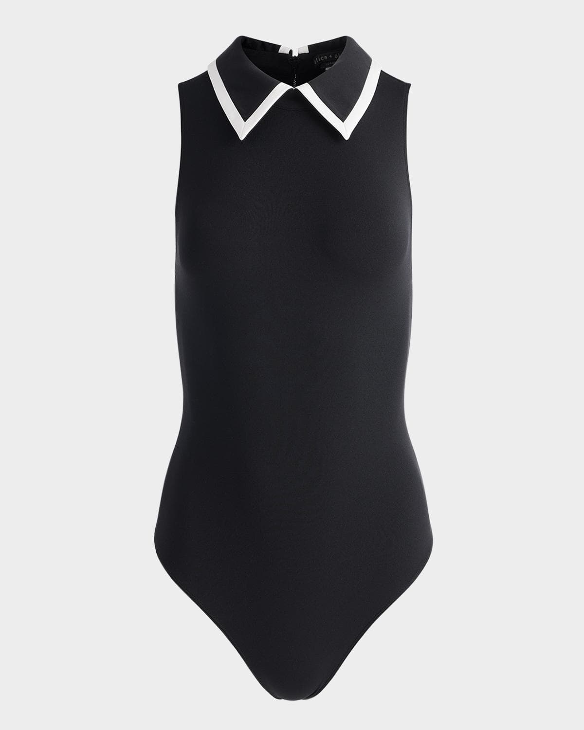 ALICE + OLIVIA Rothy Sleeveless Collared Bodysuit